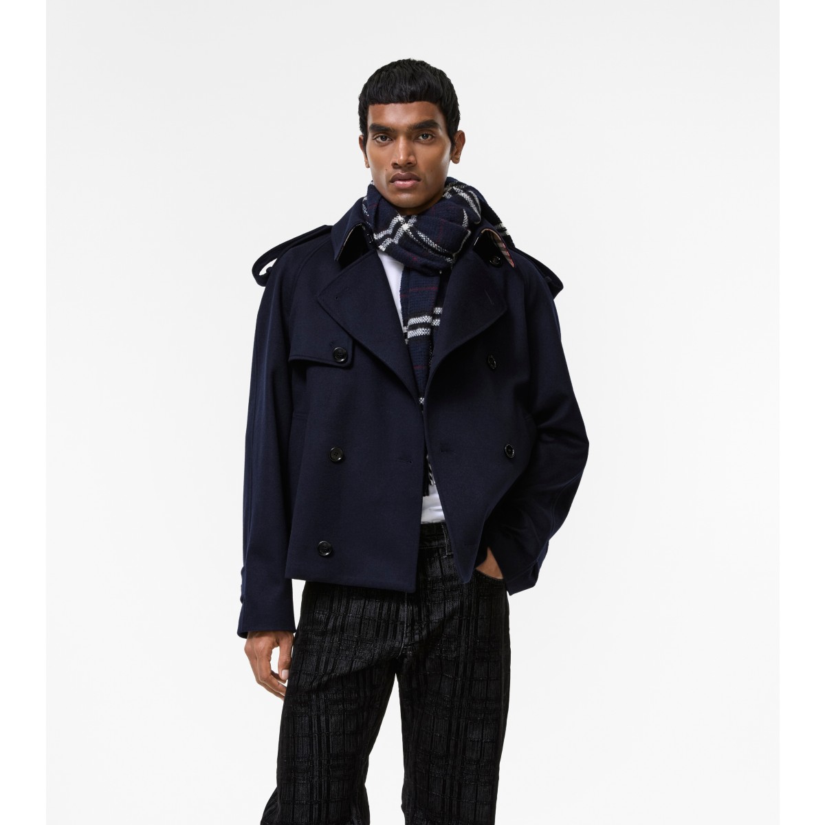  Check Cashmere Leadenham Trench Jacket