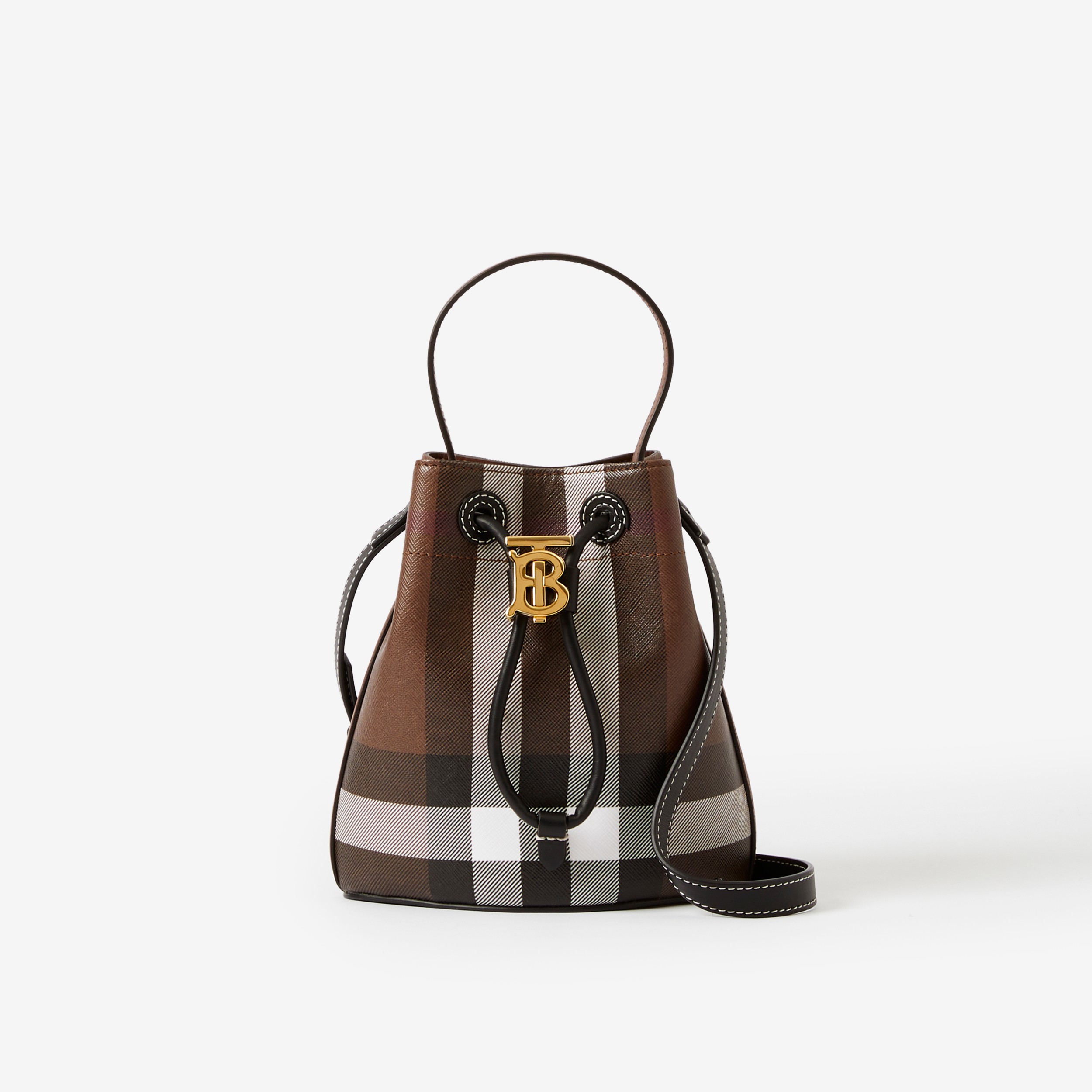 Mini TB Bucket Bag in Dark Birch Brown - Women | Burberry® Official