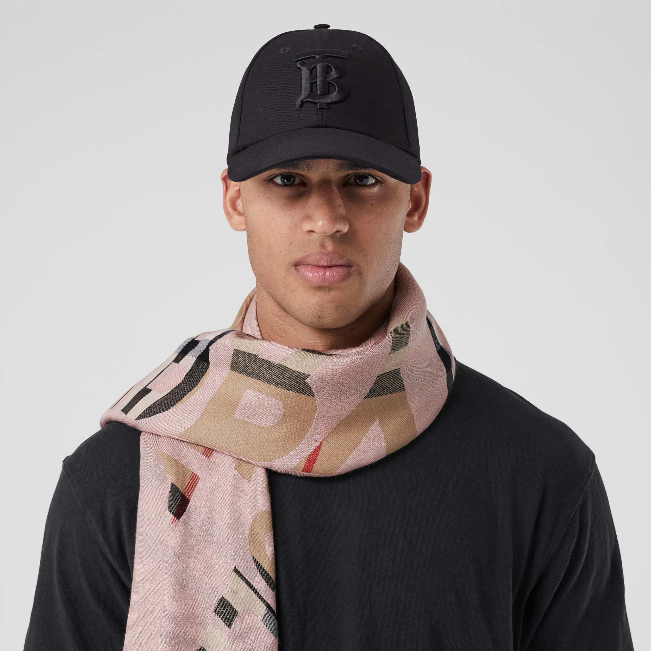 Montage Print Lightweight Silk Cashmere Scarf in Misty Blush | Burberry® Official - 4