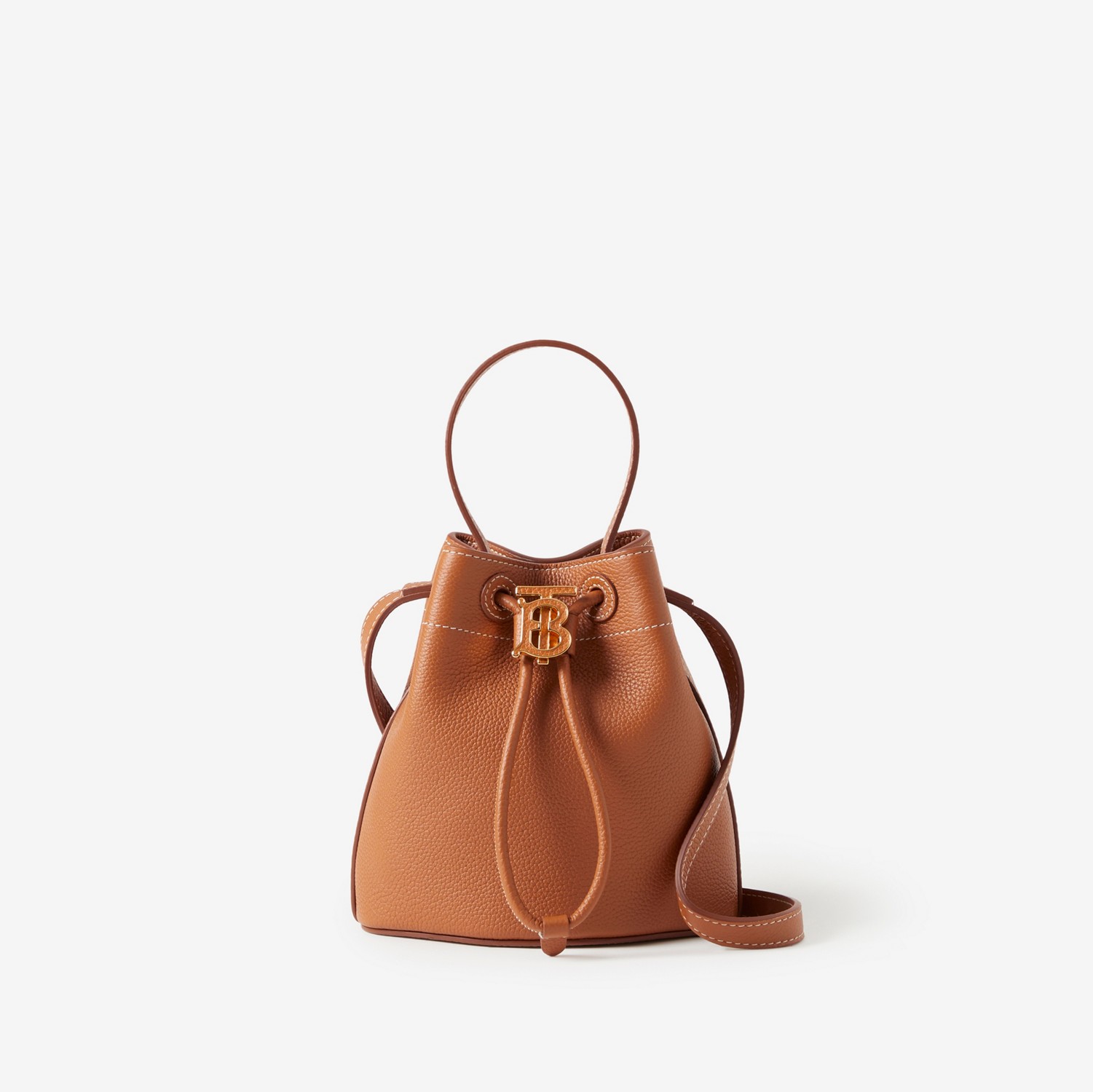 Mini TB Bucket Bag in Warm Russet Brown - Women | Burberry® Official