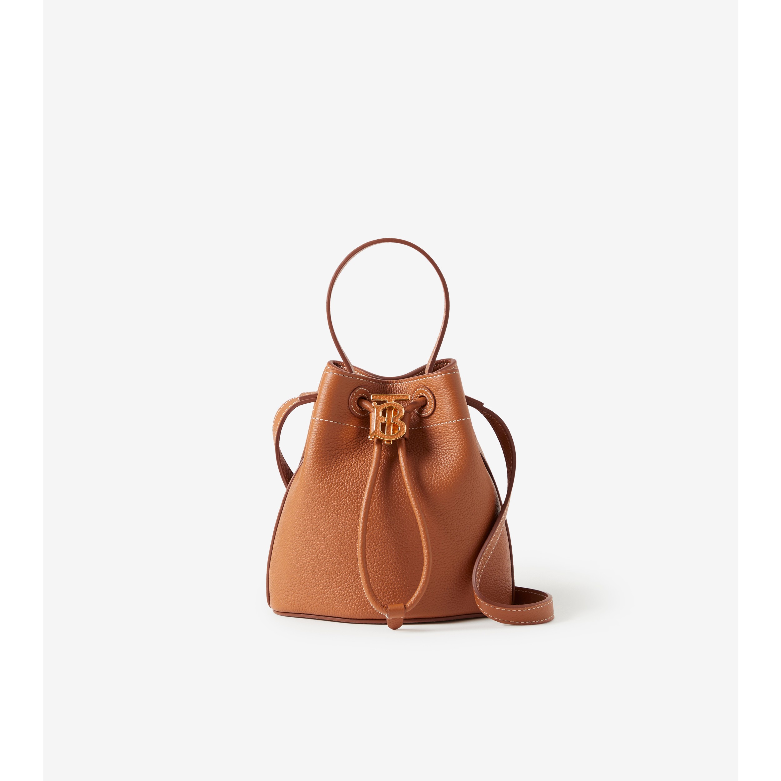 Mini TB Bucket Bag in Natural/malt Brown - Women