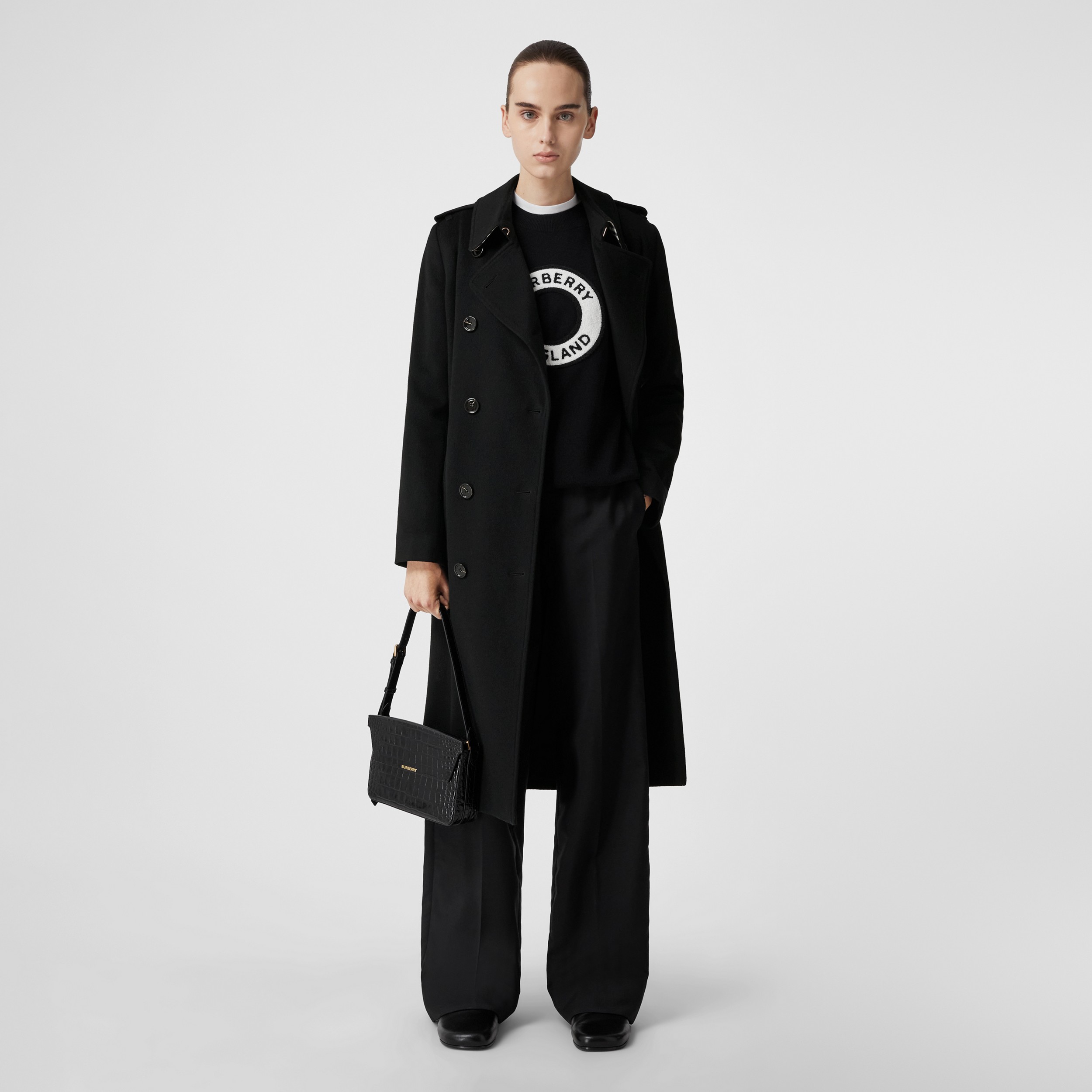 Trench coat Kensington em cashmere (Preto) - Mulheres | Burberry® oficial - 4