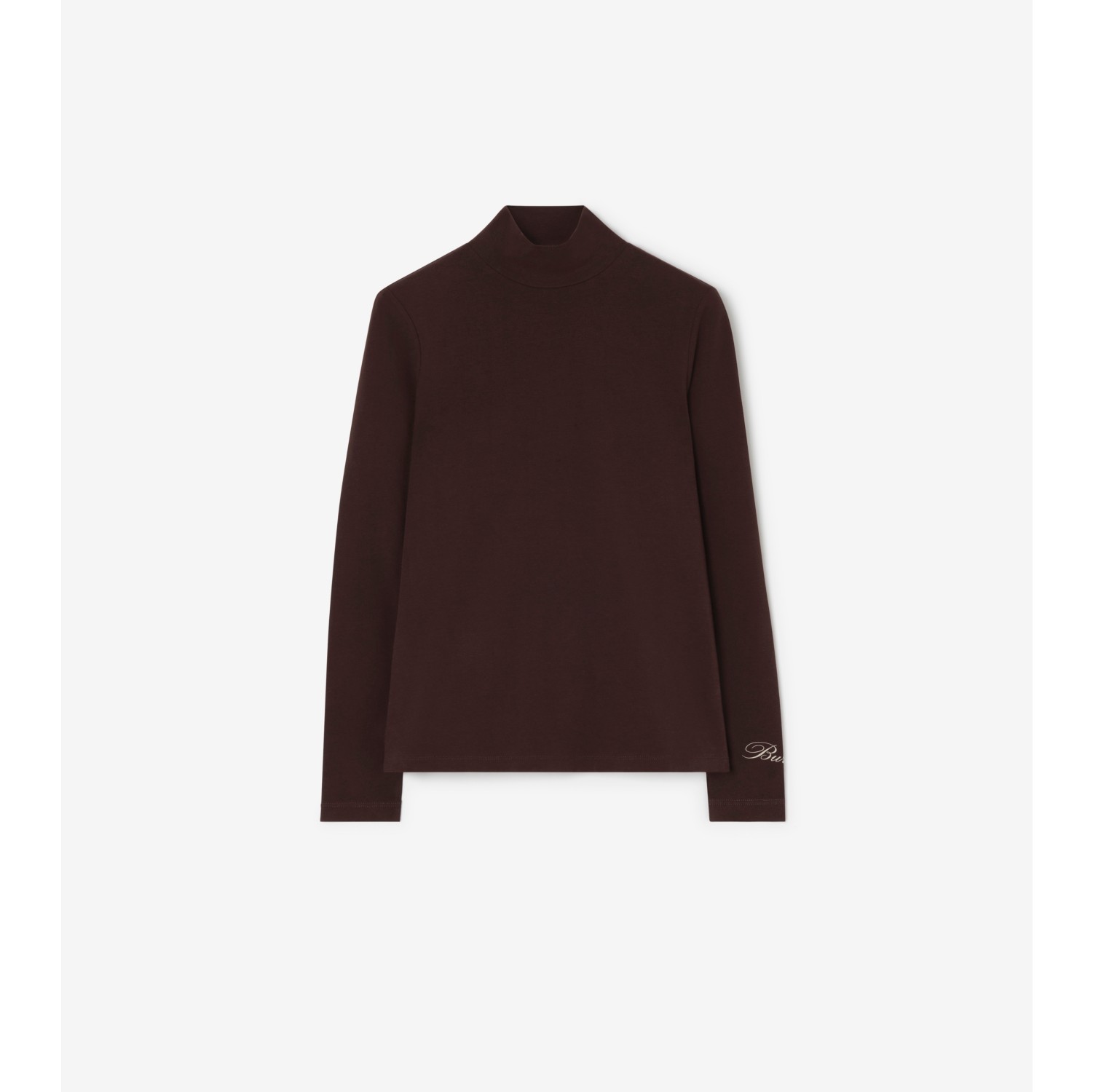 Stretch Cotton Turtleneck Top