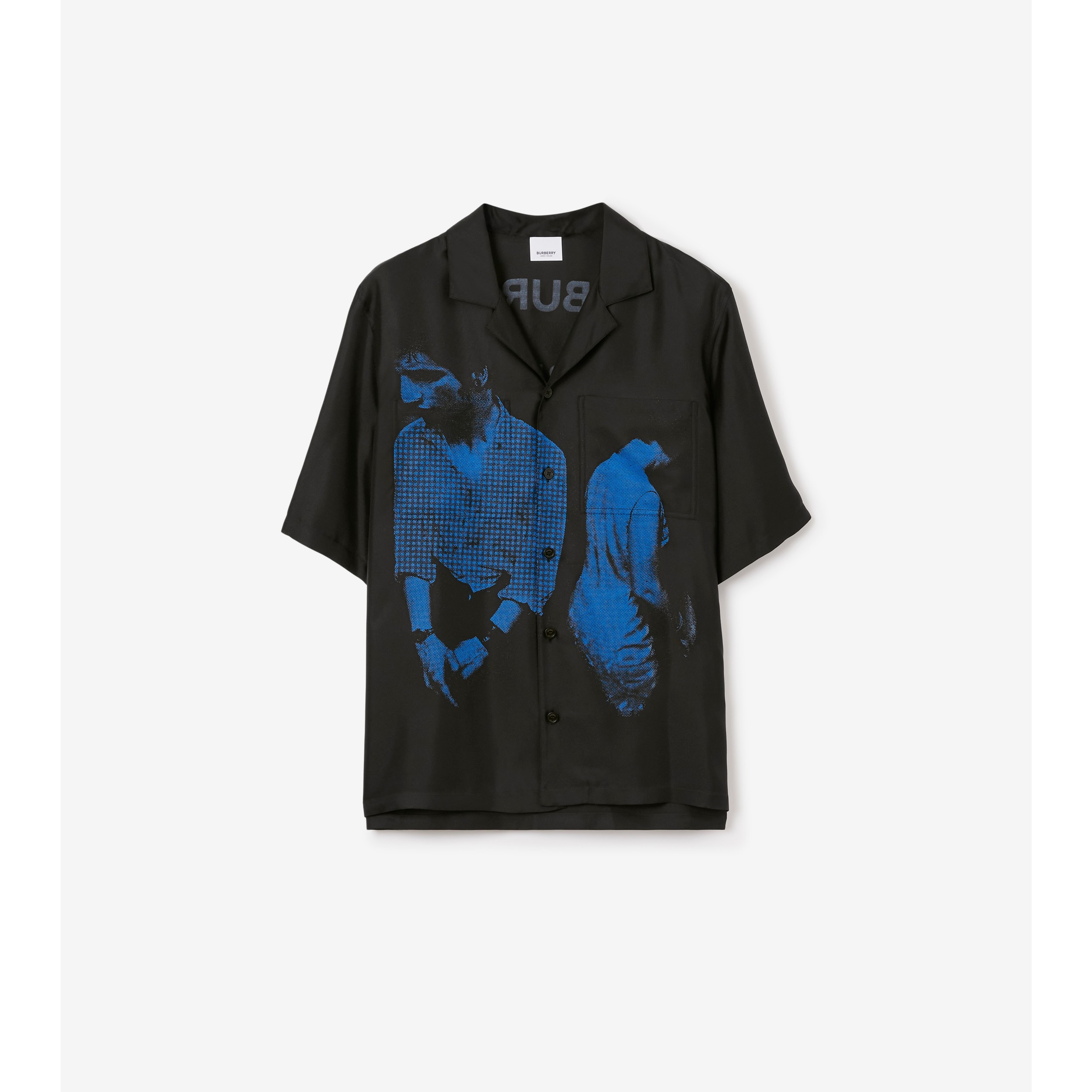 Burberry Short-sleeve Archive Scarf Print Silk Shirt for Men
