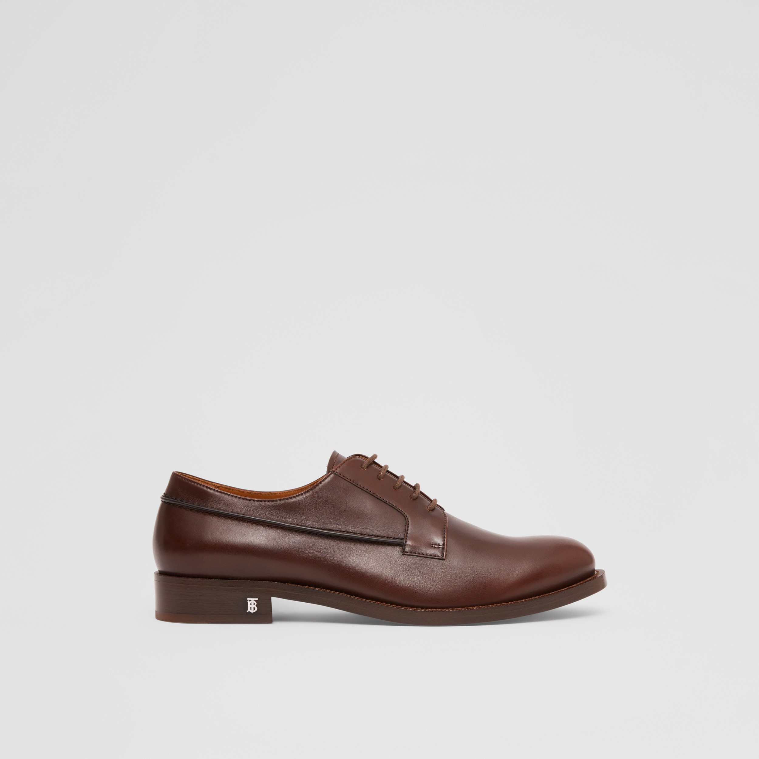 Monogram Motif Leather Derby Shoes in Brown - Men | Burberry® Official - 1
