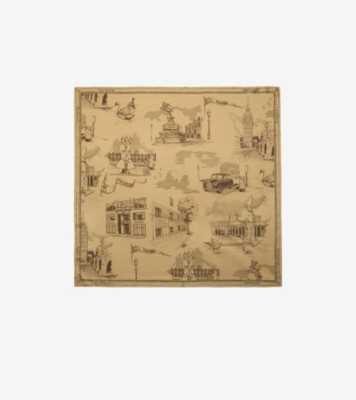 London Landmarks Silk Scarf in Sand beige | Burberry® Official