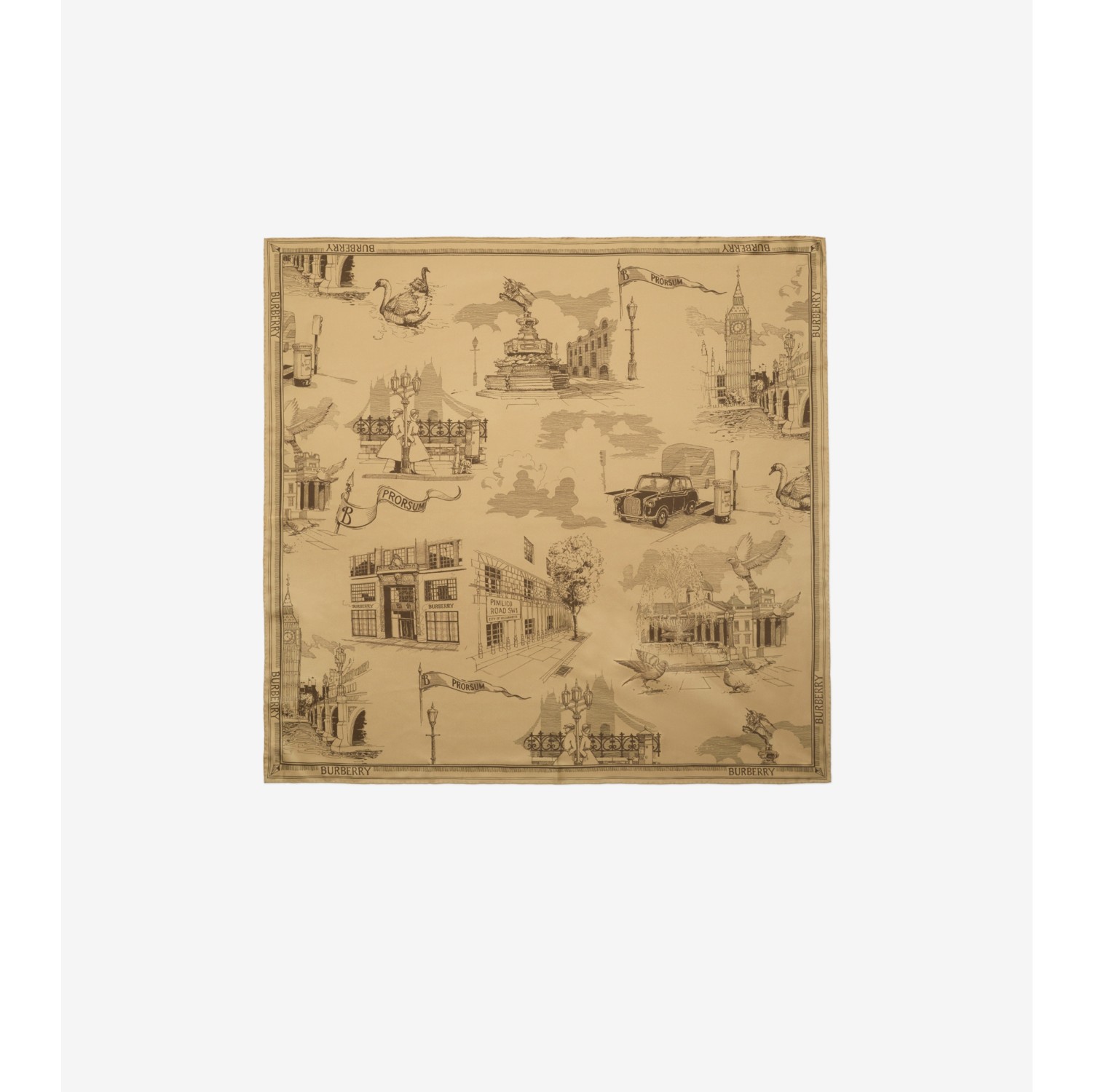 Foulard en soie avec monuments de Londres