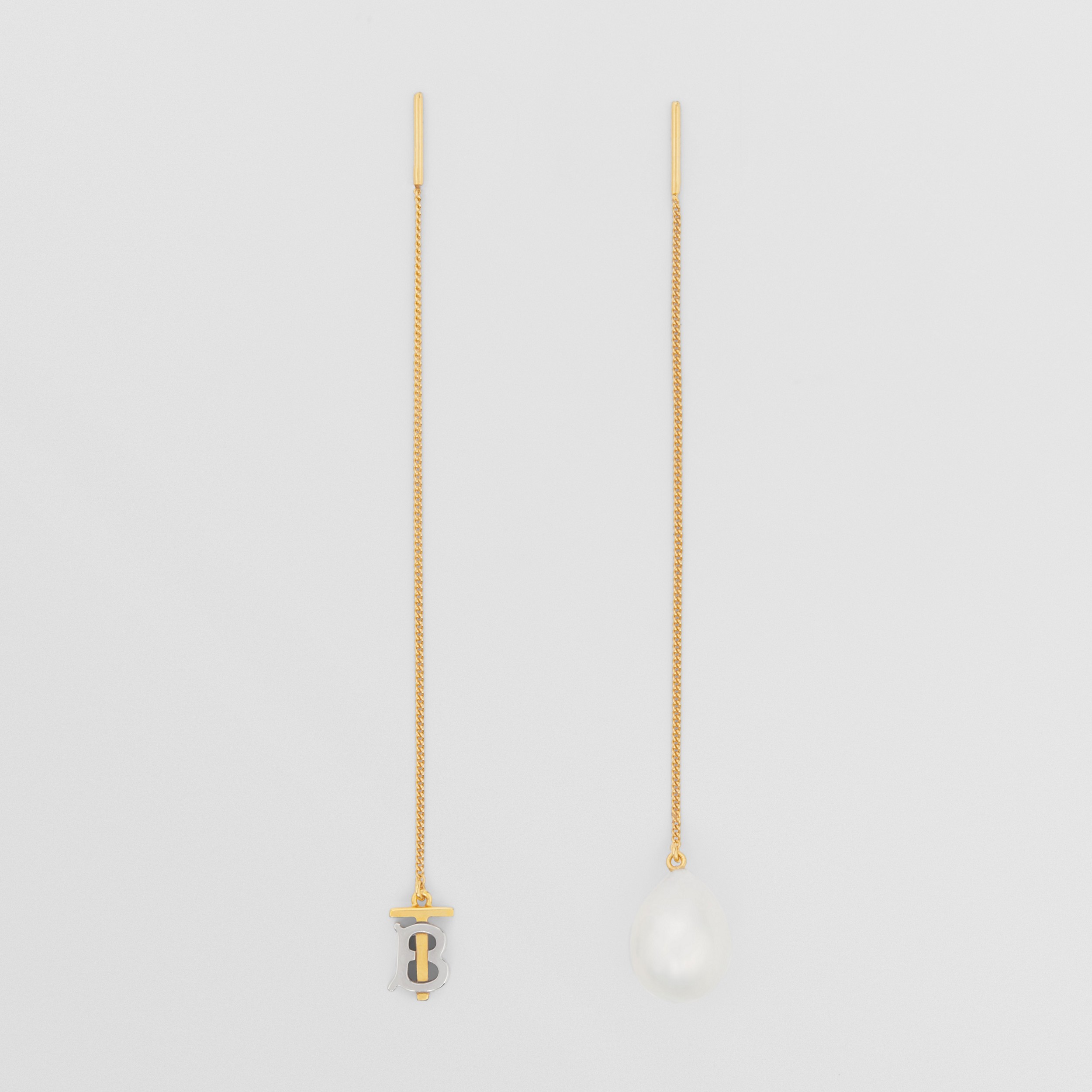 Boucles d’oreilles plaquées or et palladium avec perle (Clair/palladium) - Femme | Site officiel Burberry® - 1
