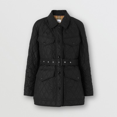 ダイアモンドキルティング ナイロンキャンバス フィールドジャケット (ブラック) - ウィメンズ | Burberry®公式サイト