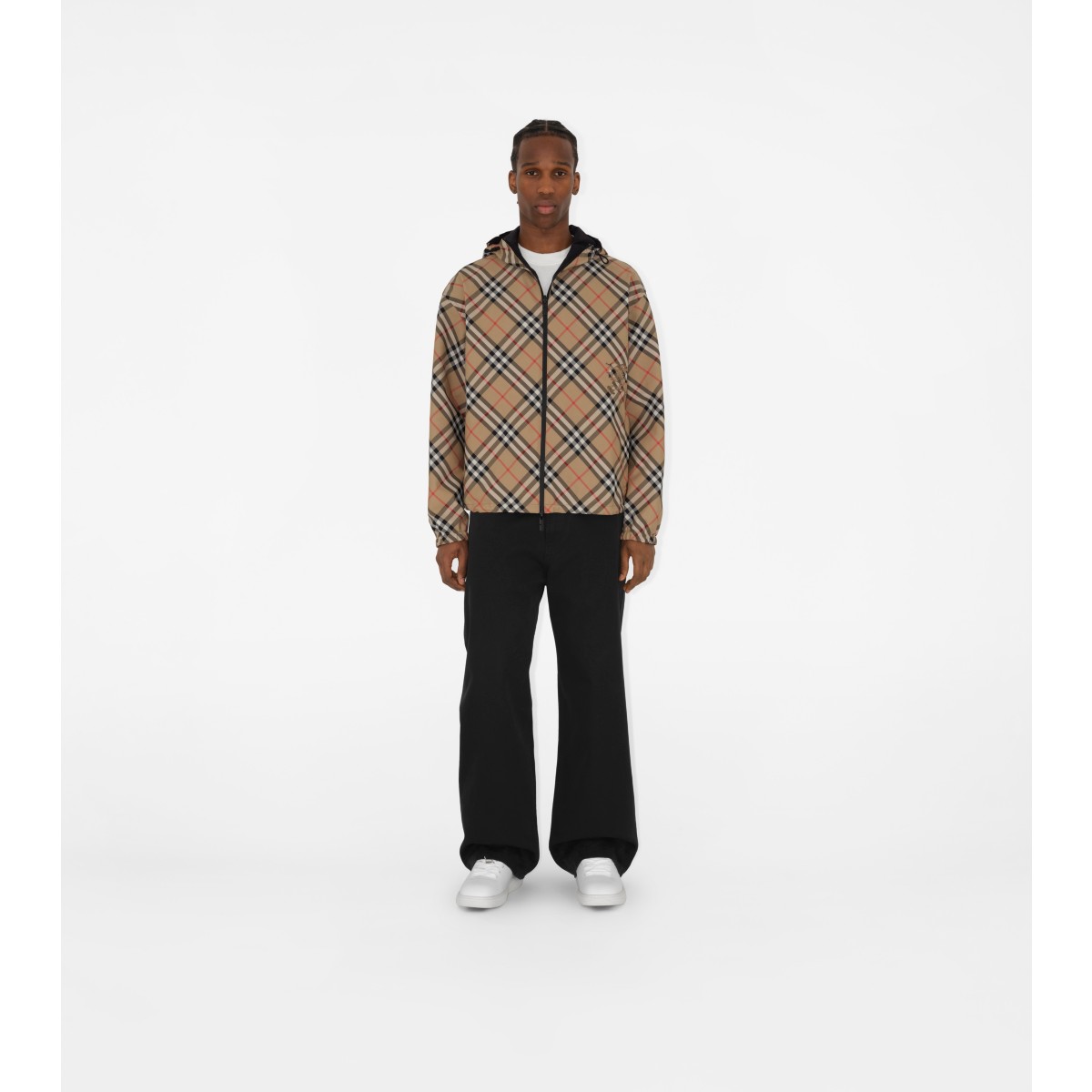  Check Reversible Hooded Jacket