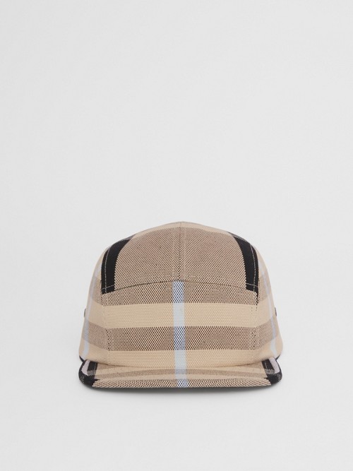 BURBERRY Check Cotton Canvas Jacquard Cap