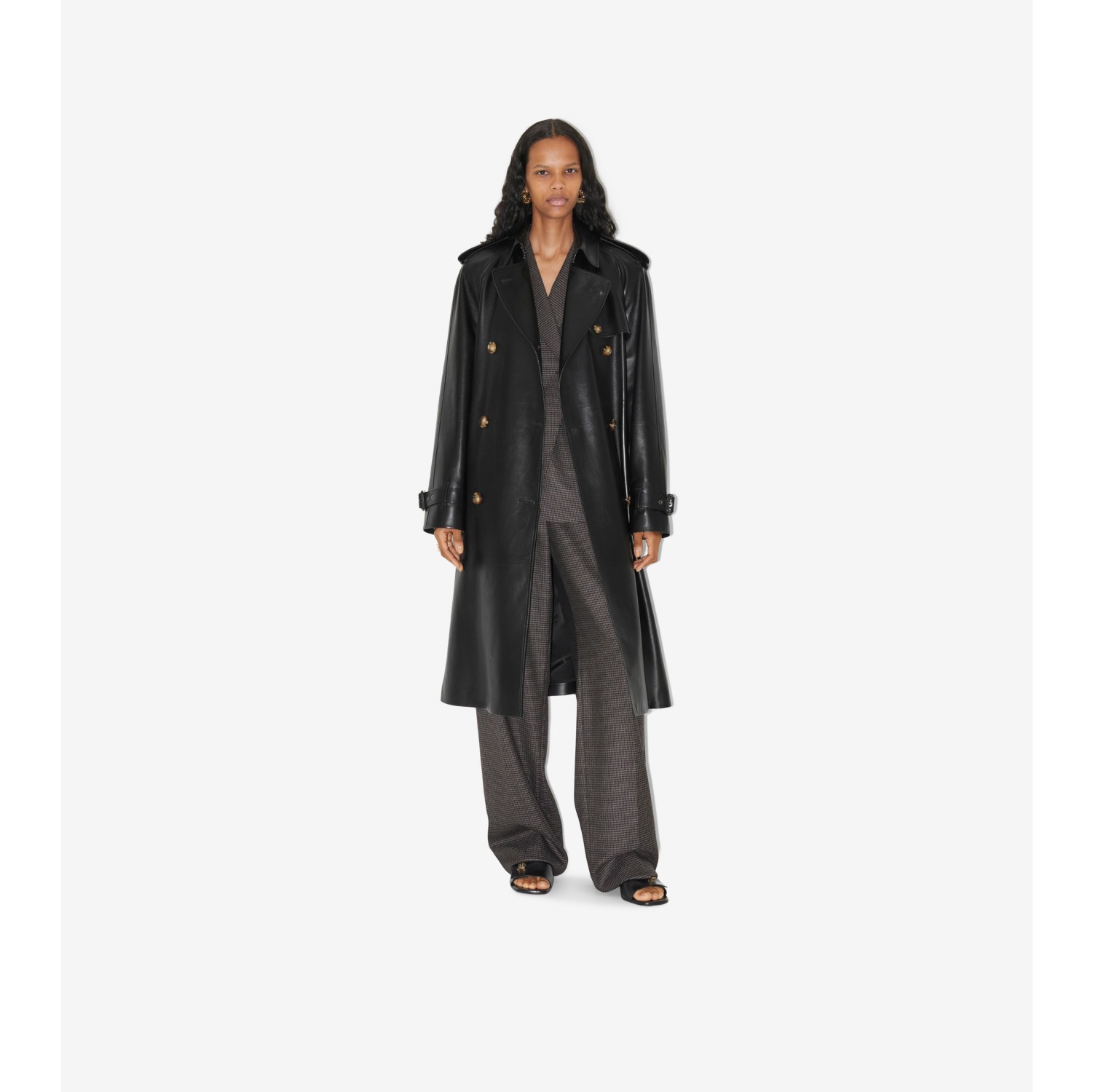 Burberry leather store trench coat