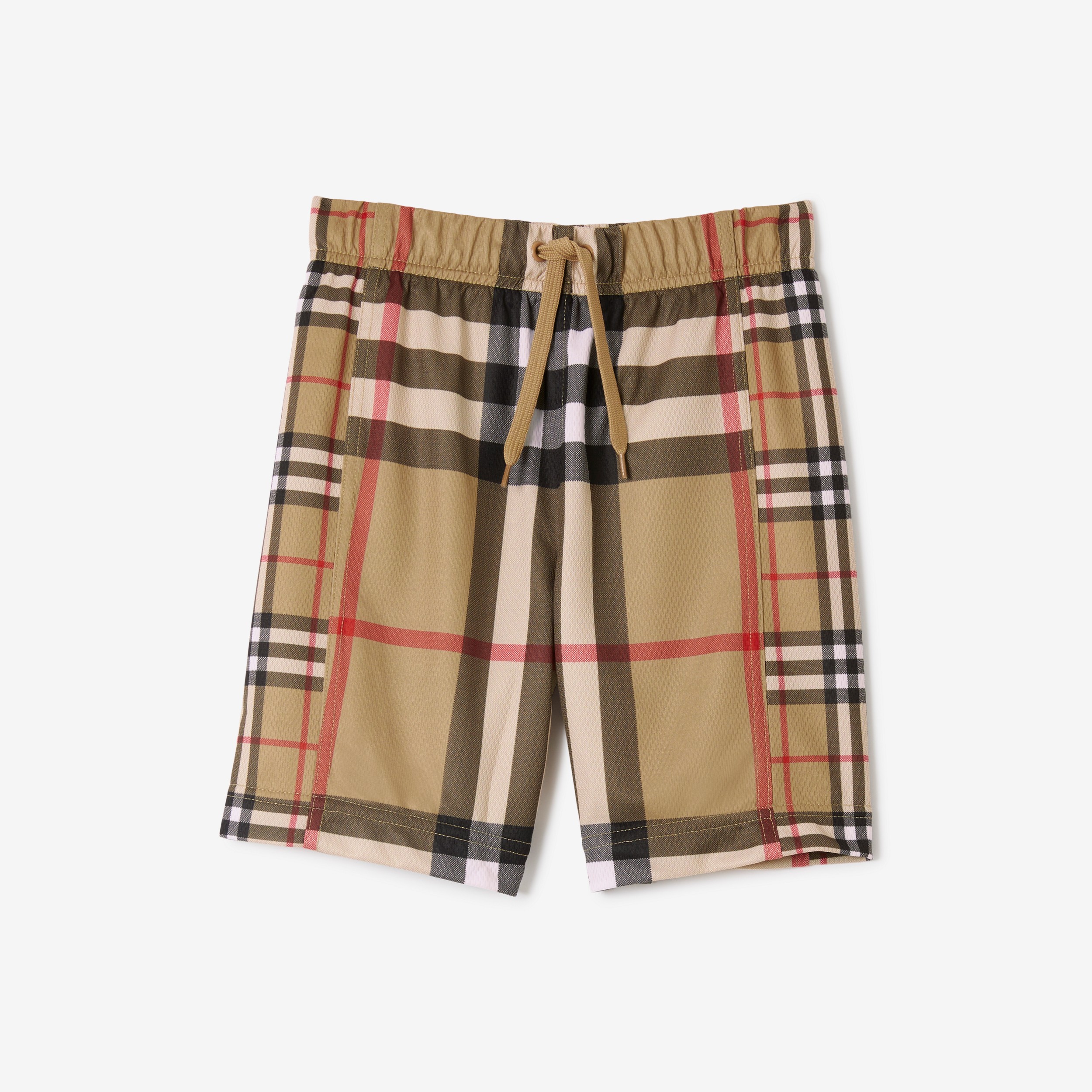 Pantalones cortos en malla Check contrastante (Beige Vintage) | Burberry® oficial - 1
