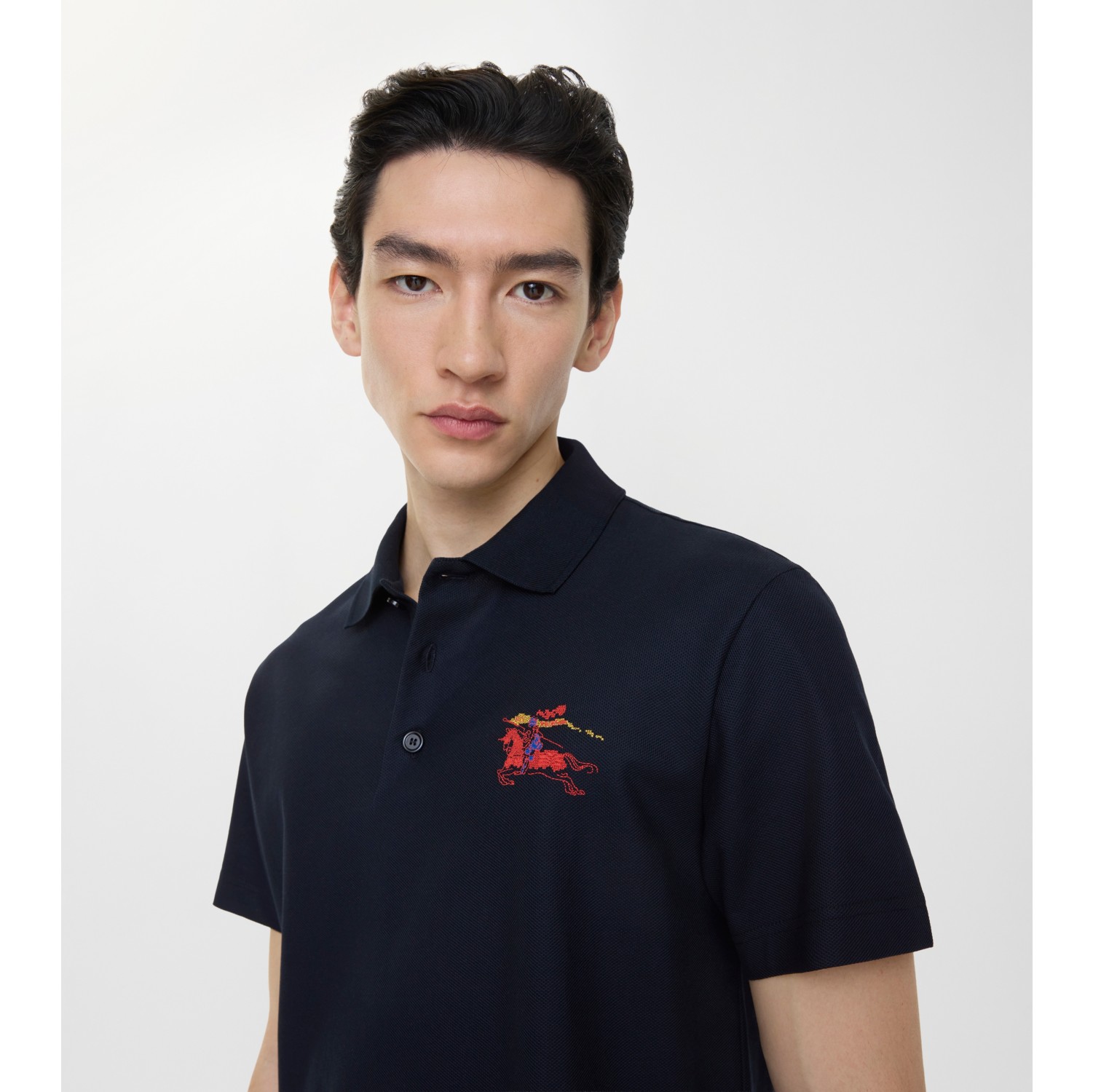 Cross Stitch EKD Cotton Polo Shirt in Navy - Men | Burberry® Official