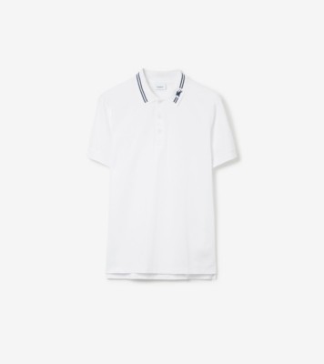 Cotton Polo Shirt in White - Men | Burberry® Official