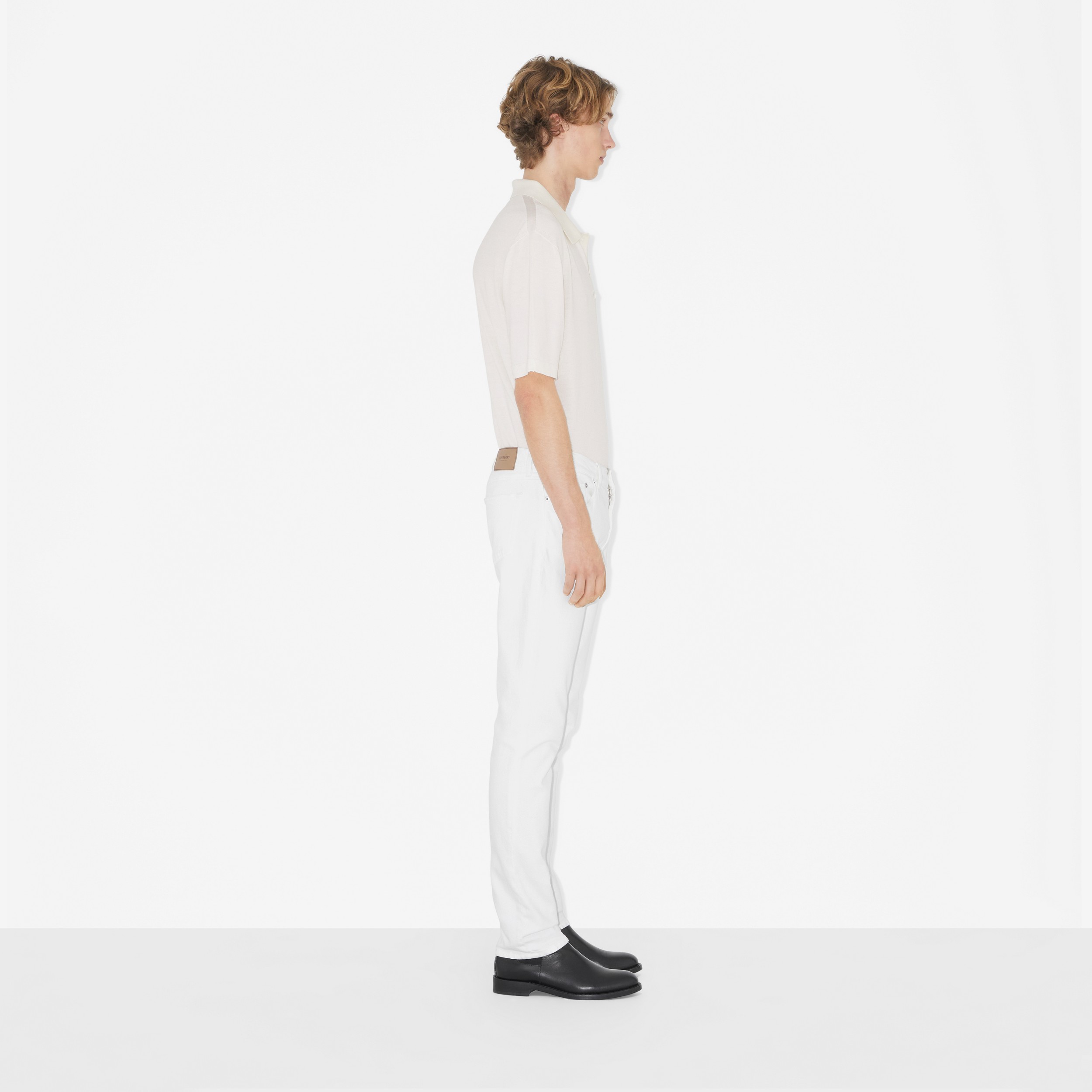 ウールシルク ポロシャツ (ナチュラルホワイト) - メンズ | Burberry®公式サイト - 3
