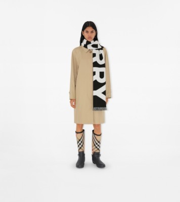 Burberry Duck logo-patch fringed scarf - Black