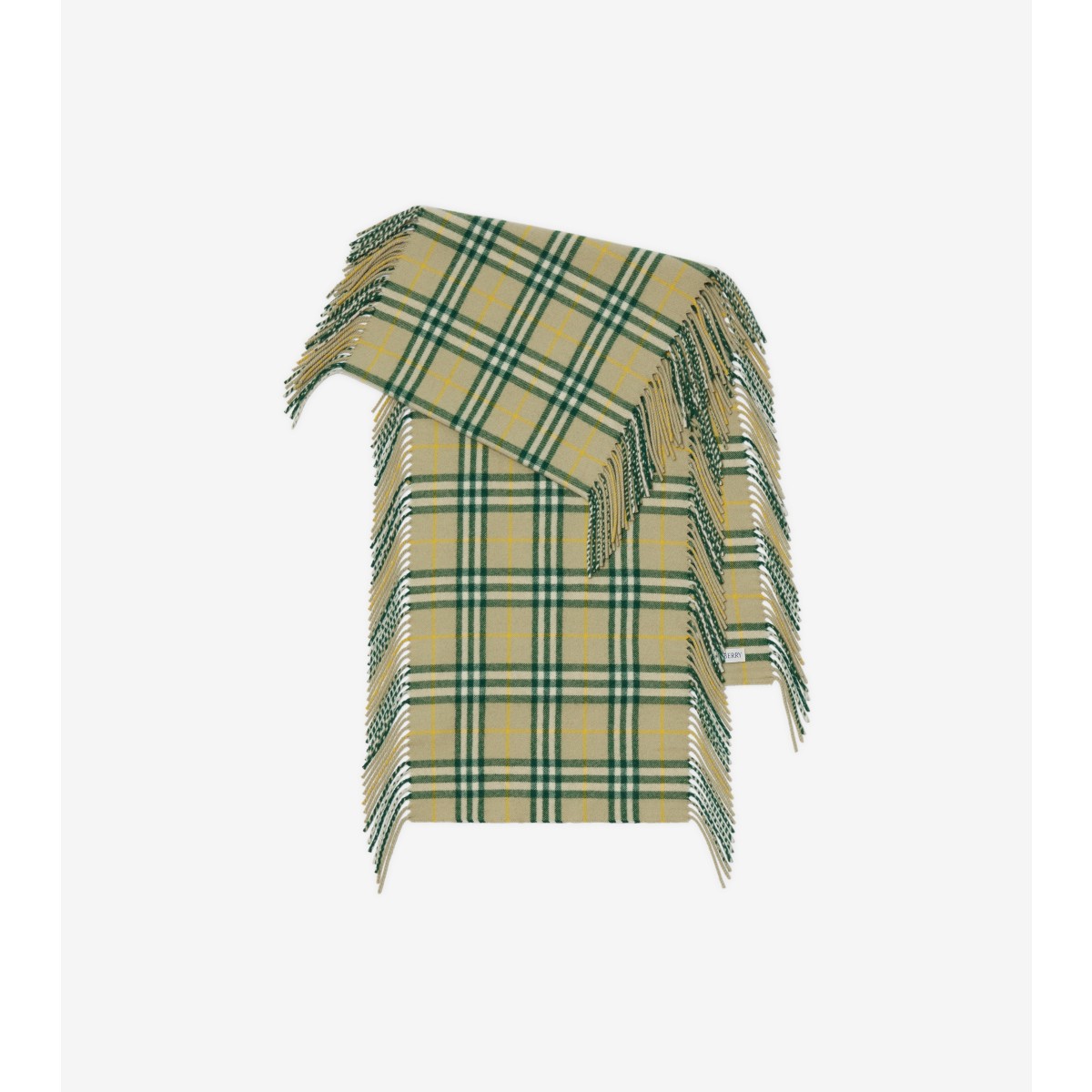 Shop Burberry Check Cashmere Happy Scarf In Hunter