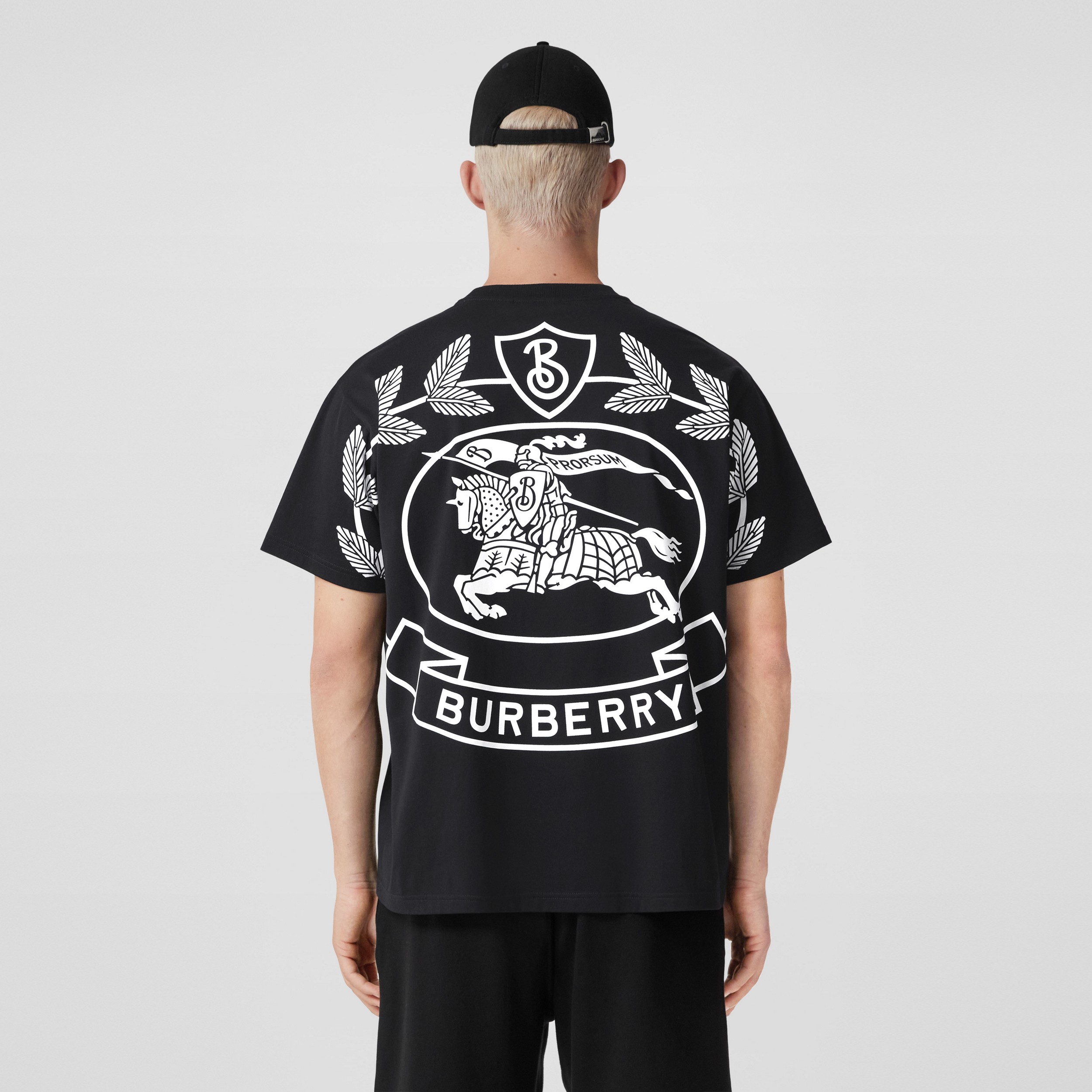 T-shirt in cotone con stampa cavaliere equestre (Nero) - Uomo | Sito ufficiale Burberry® - 3