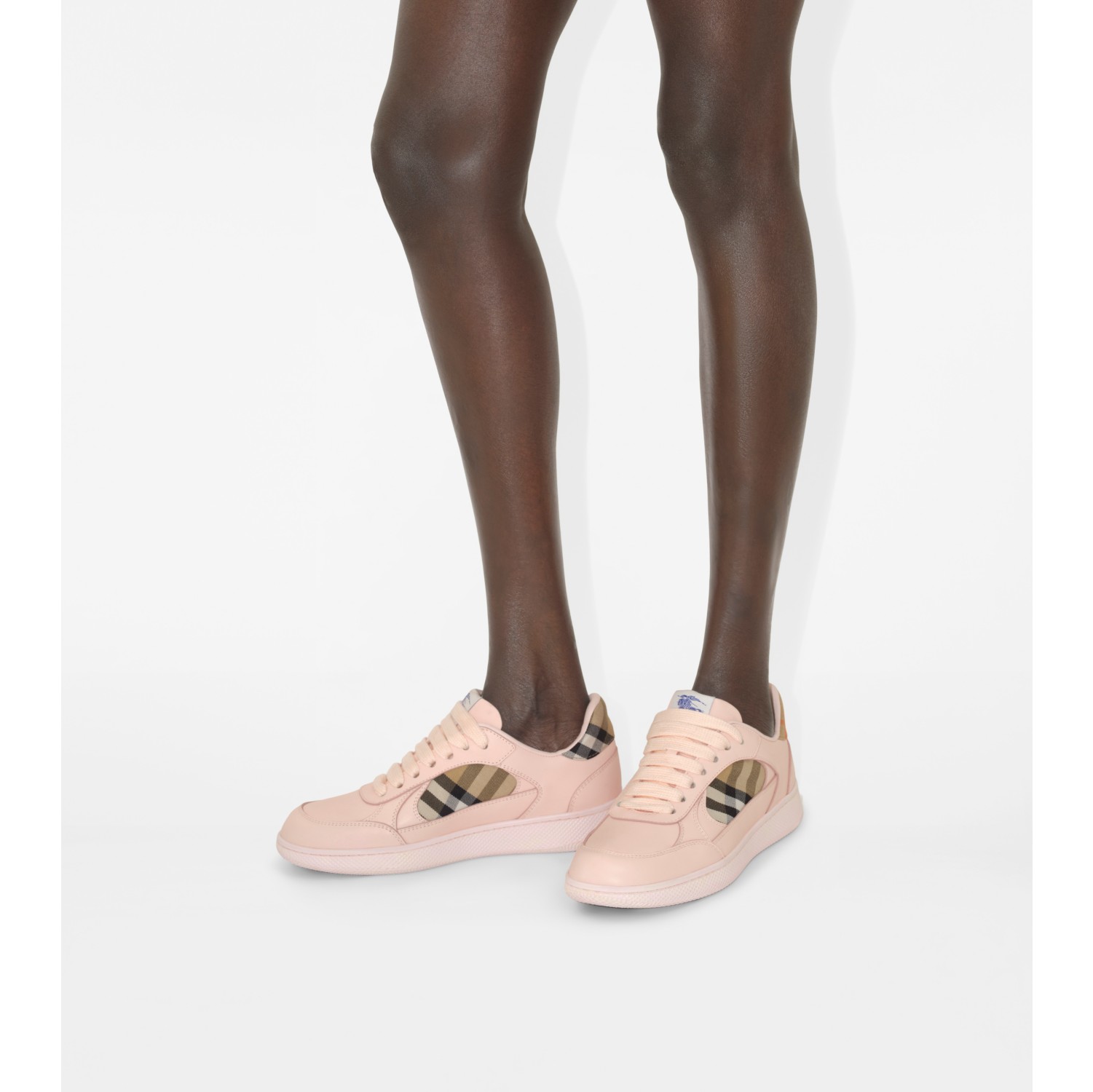 Leather and Check Terrace Sneakers​