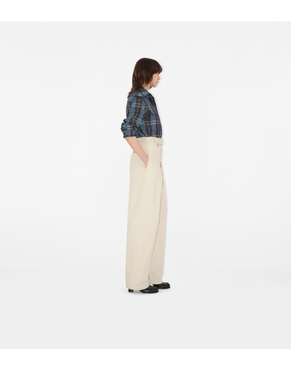 Chemise droite en coton Check