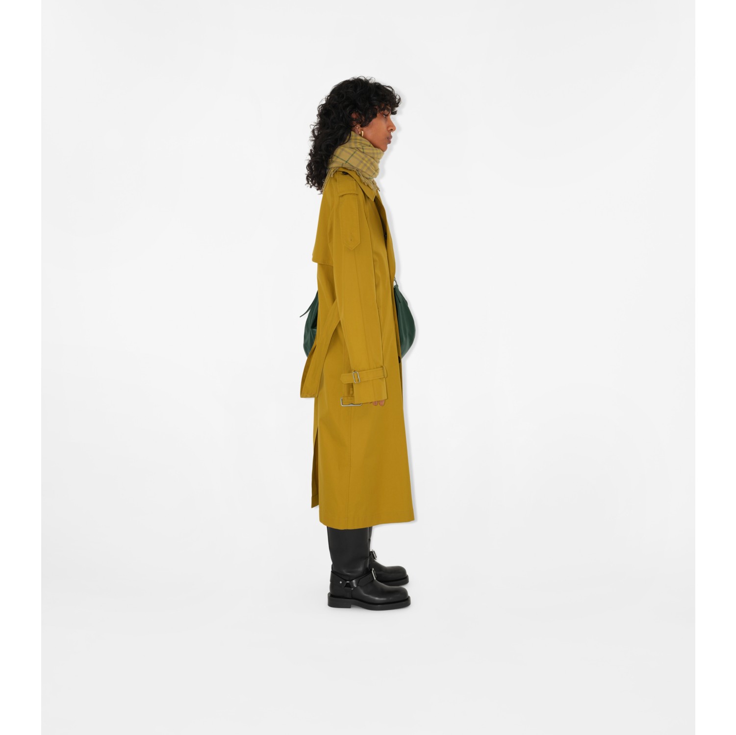 Long Gabardine Trench Coat