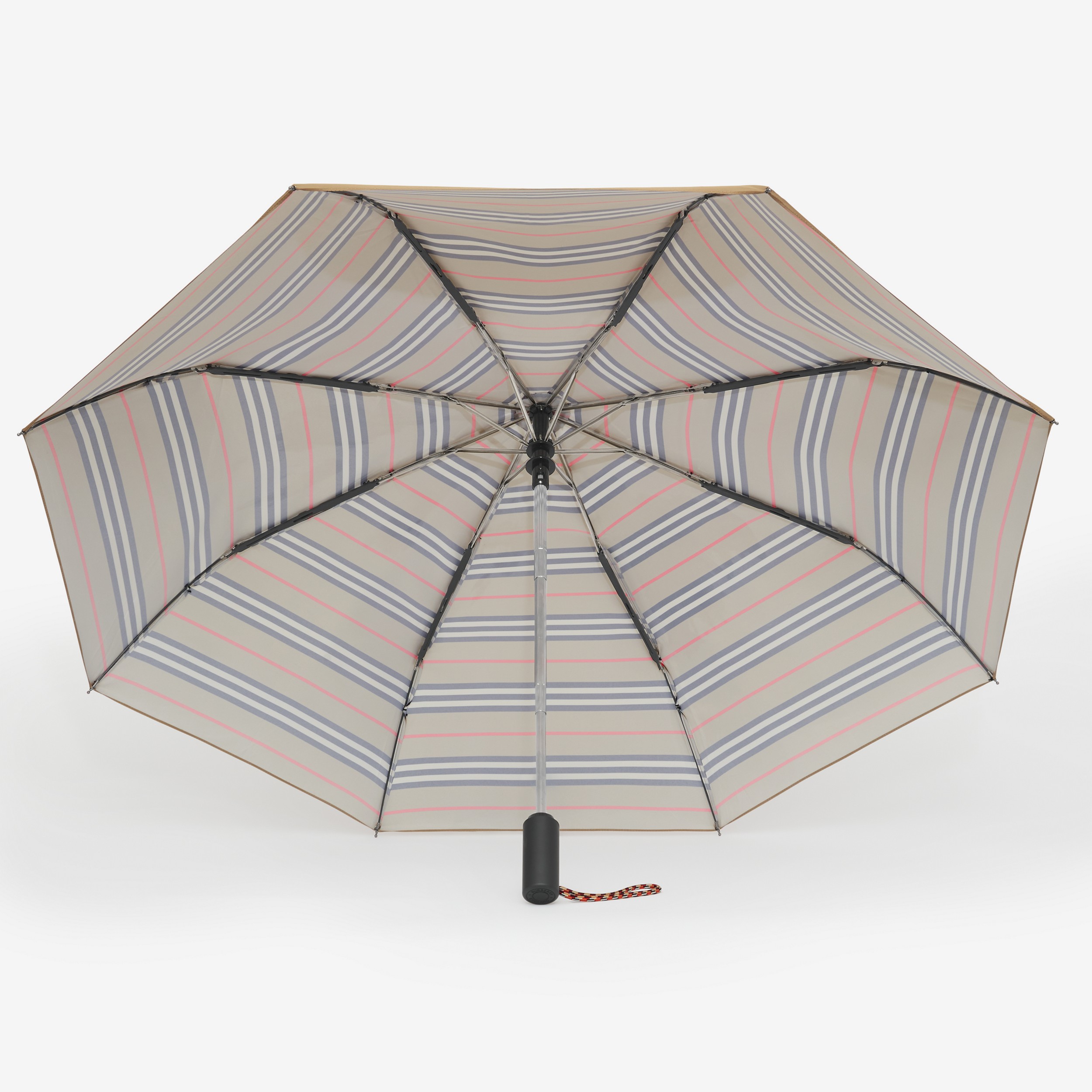 Logo Print Folding Umbrella in Archive Beige | Burberry® Official - 2