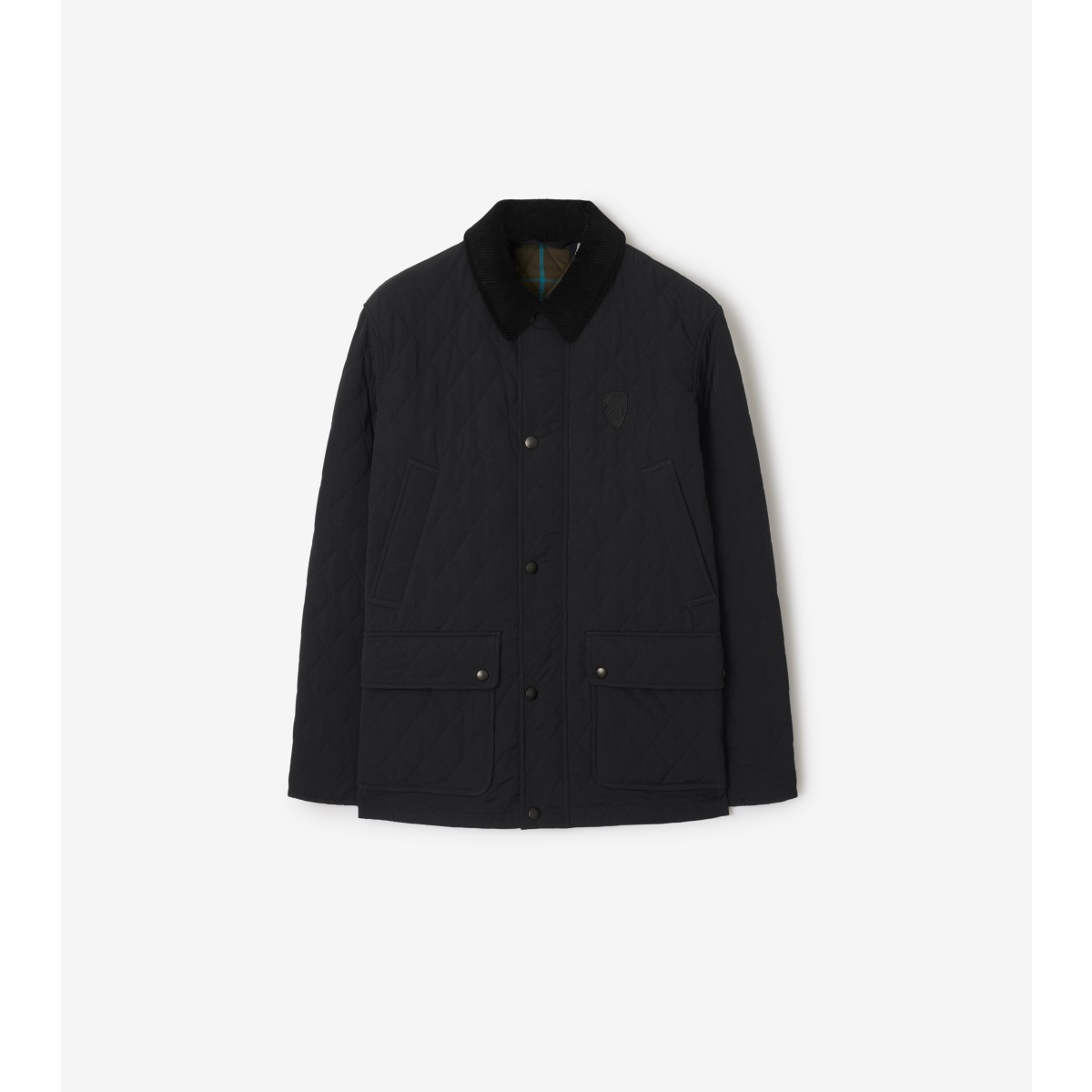 Burberry Logo-embroidered Padded Jacket In Black/snug