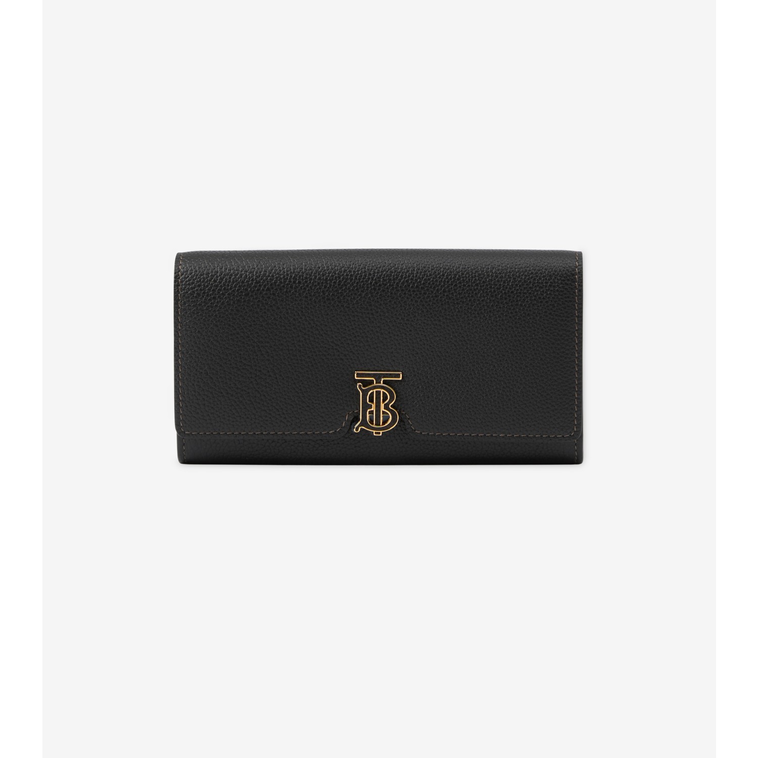 Grainy Leather TB Continental Wallet in Black Women Burberry Official