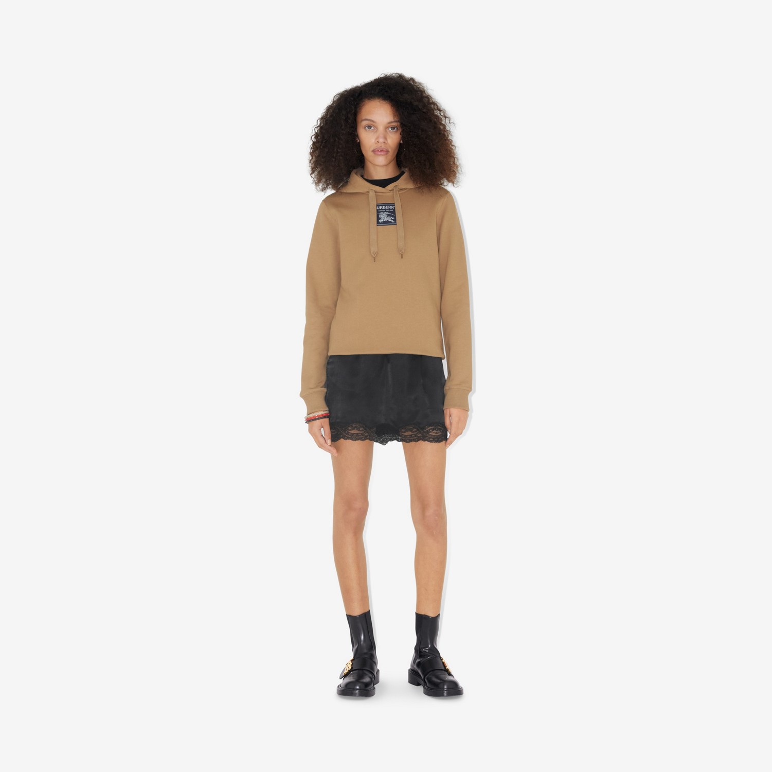 Prorsum Label Cotton Hoodie in Camel - Women | Burberry® Official