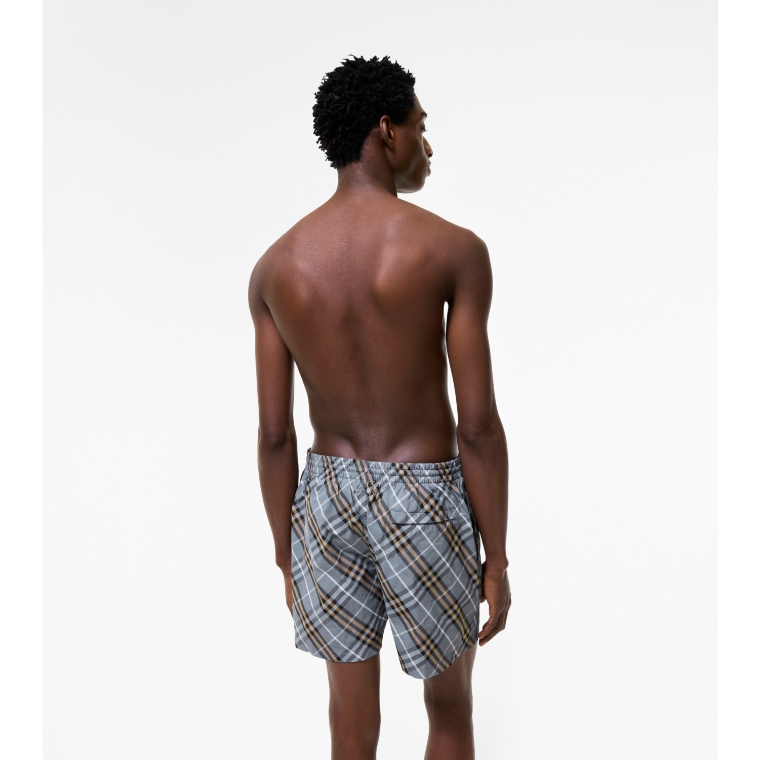 Check Swim Shorts in Wave blue - Men, Nylon | Burberry® Official