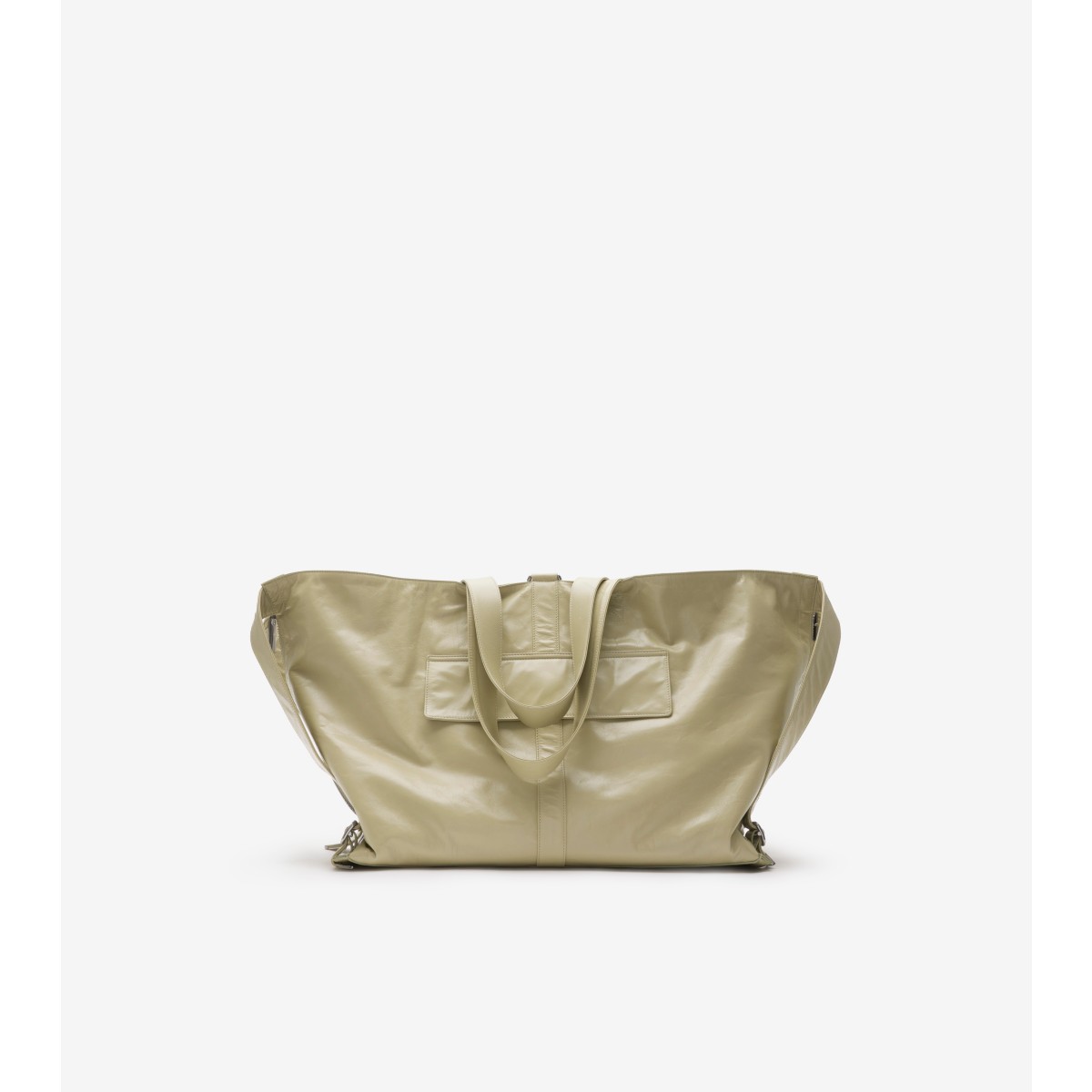 Shop Burberry Large Leather Tent Bag In Hunter