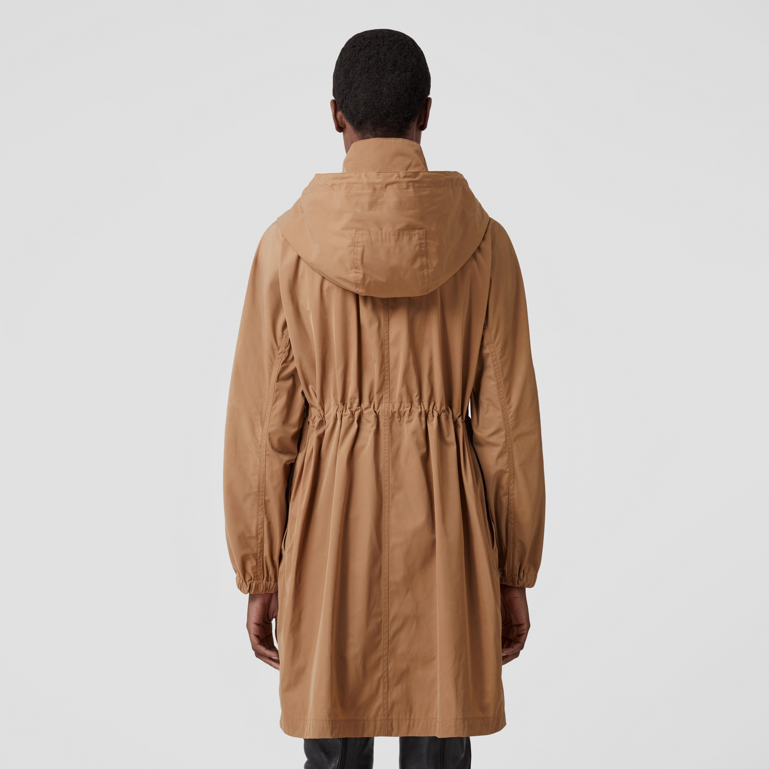 Logo Detail Hooded Parka in Camel - Women | Burberry® Official - 3