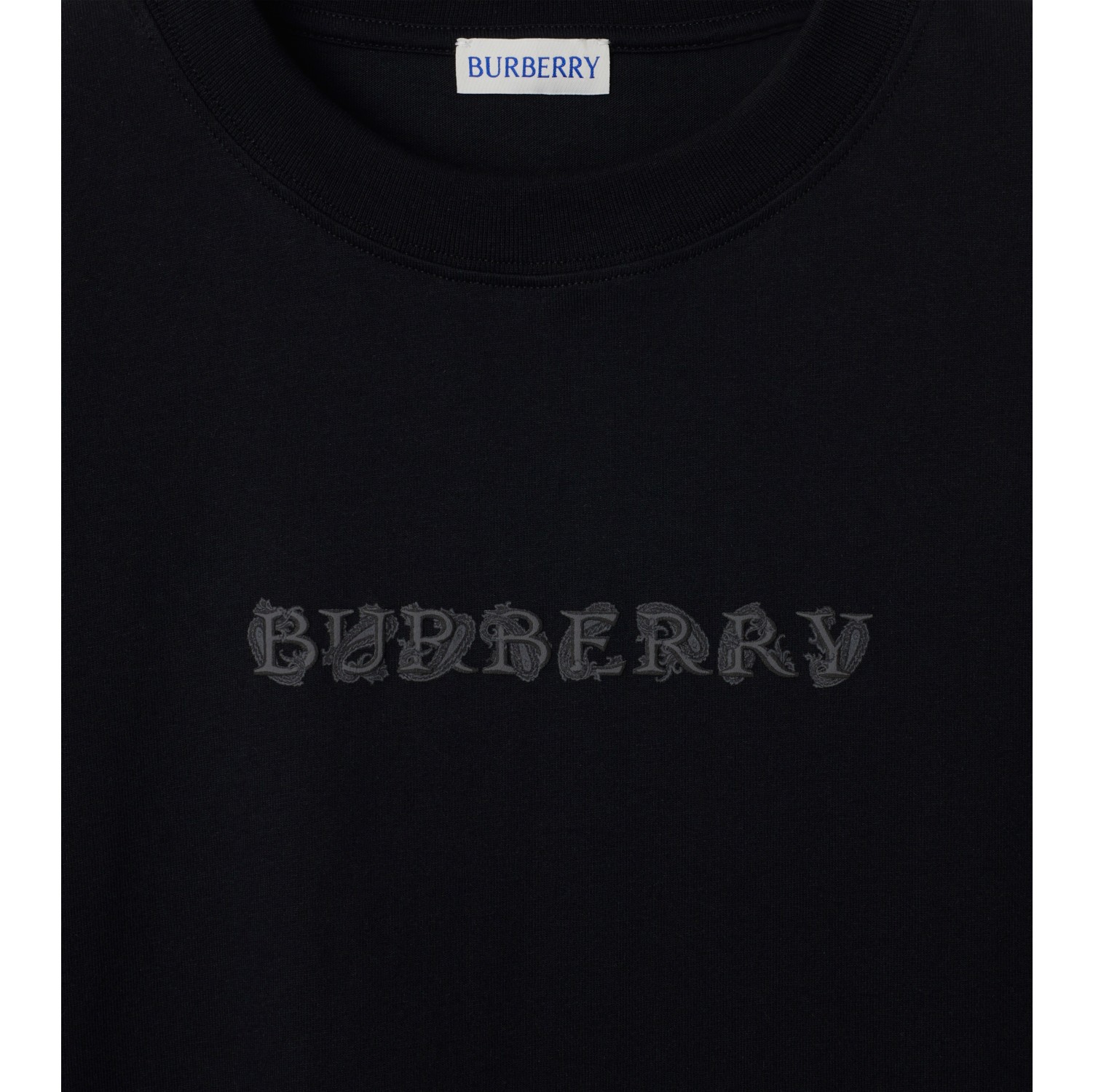 Paisley Logo Cotton T shirt in Coal Men Burberry Official