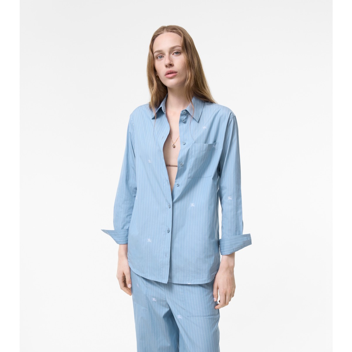  Stripe Oversized Knight Fil Coupé d Cotton Shirt