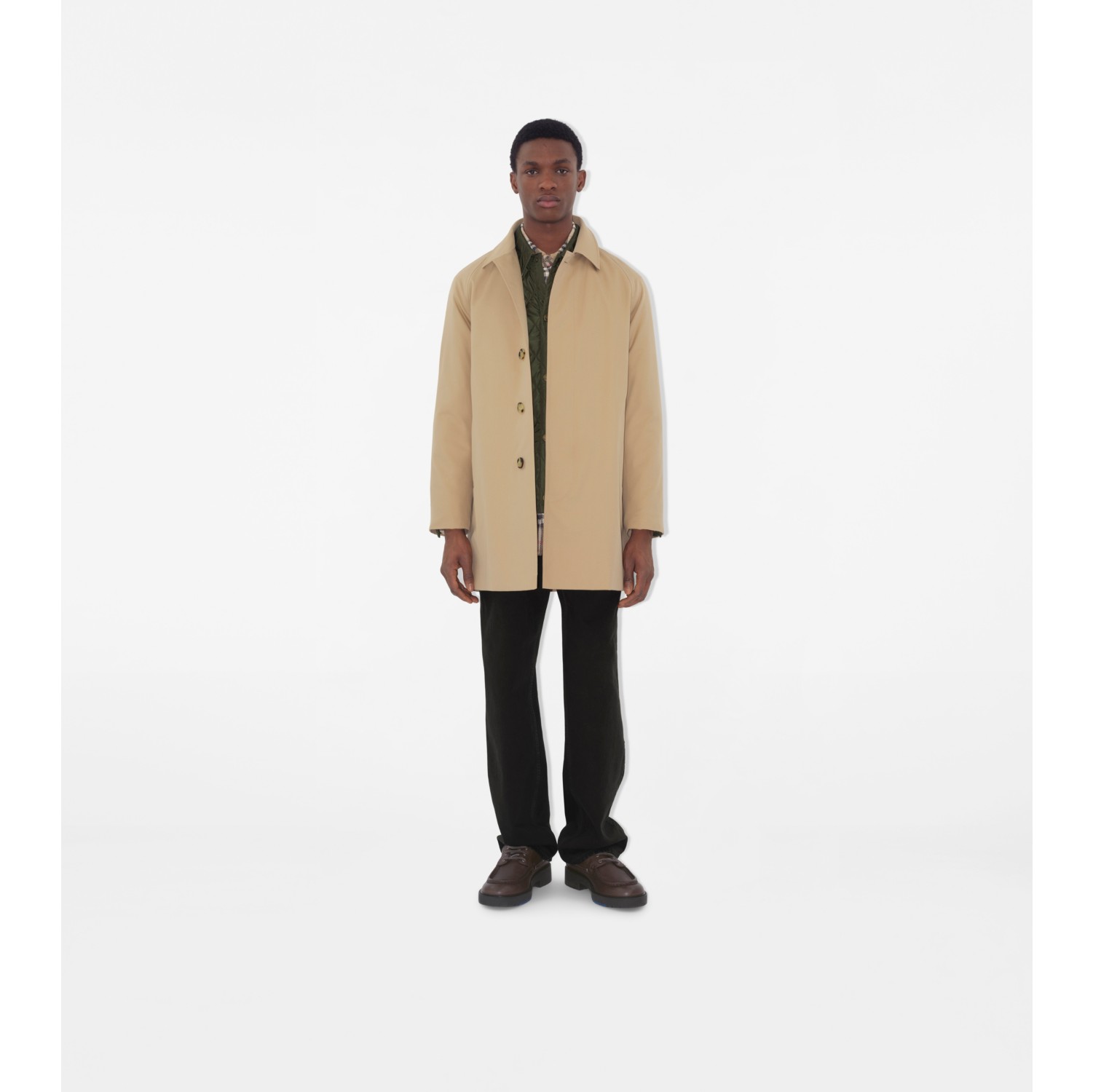 Short Camden Heritage Car Coat in Honey - Men, Cotton