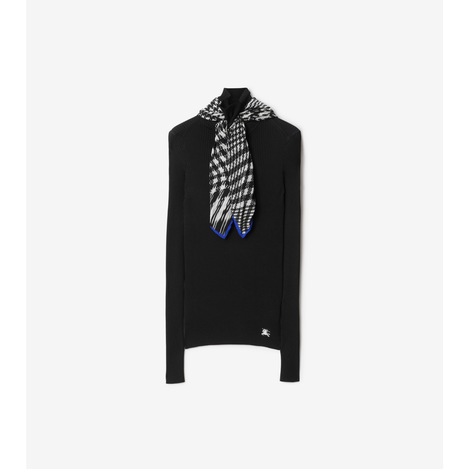 Scarf Rib Knit Sweater in Black - Women, Technical | Burberry® Official