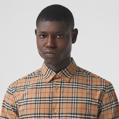 mens short sleeve blue check shirt