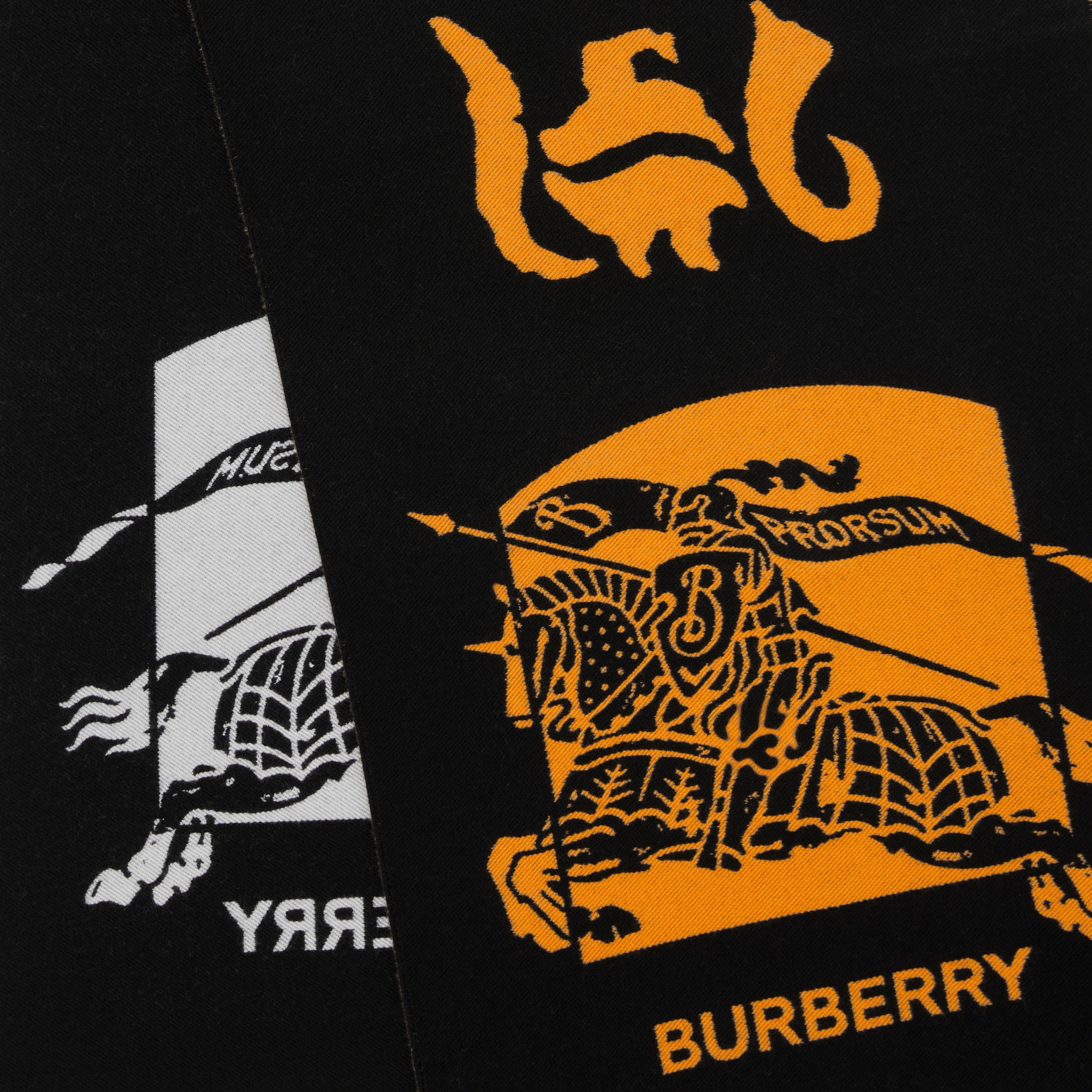 蒙太奇装饰丝毛混纺提花围巾 (黑色 / 白色) | Burberry® 博柏利官网 - 2