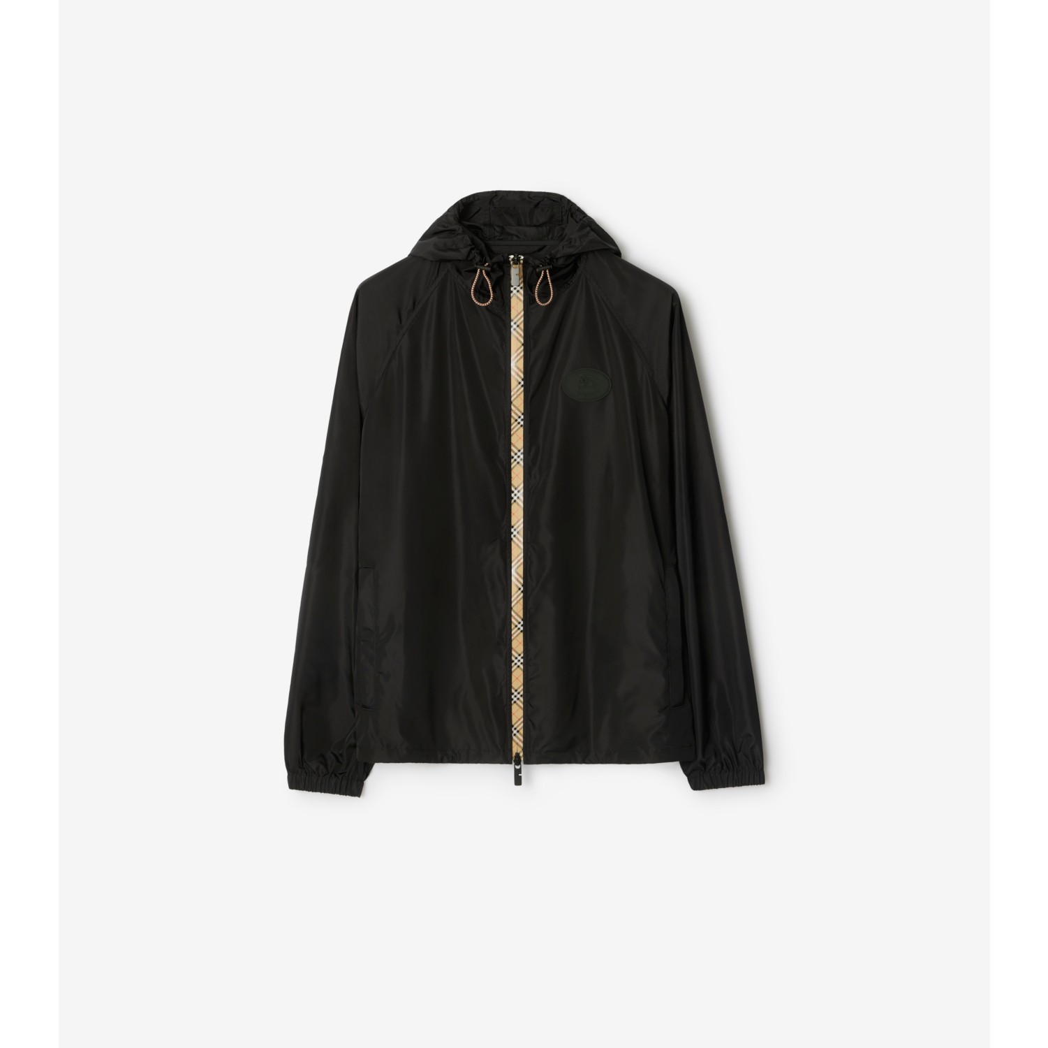 Checker-tape Nylon Hooded Jacket