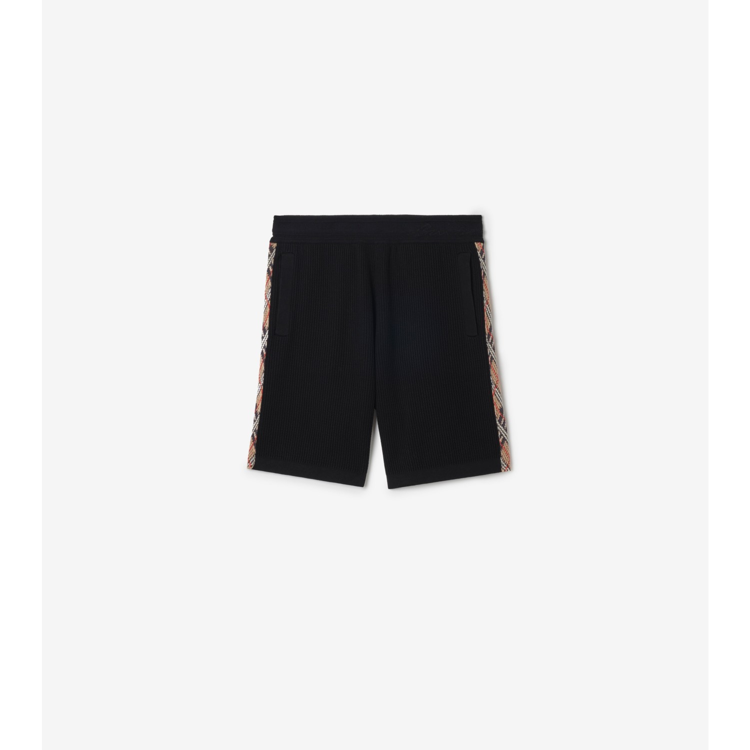 Check Trim Cotton Shorts