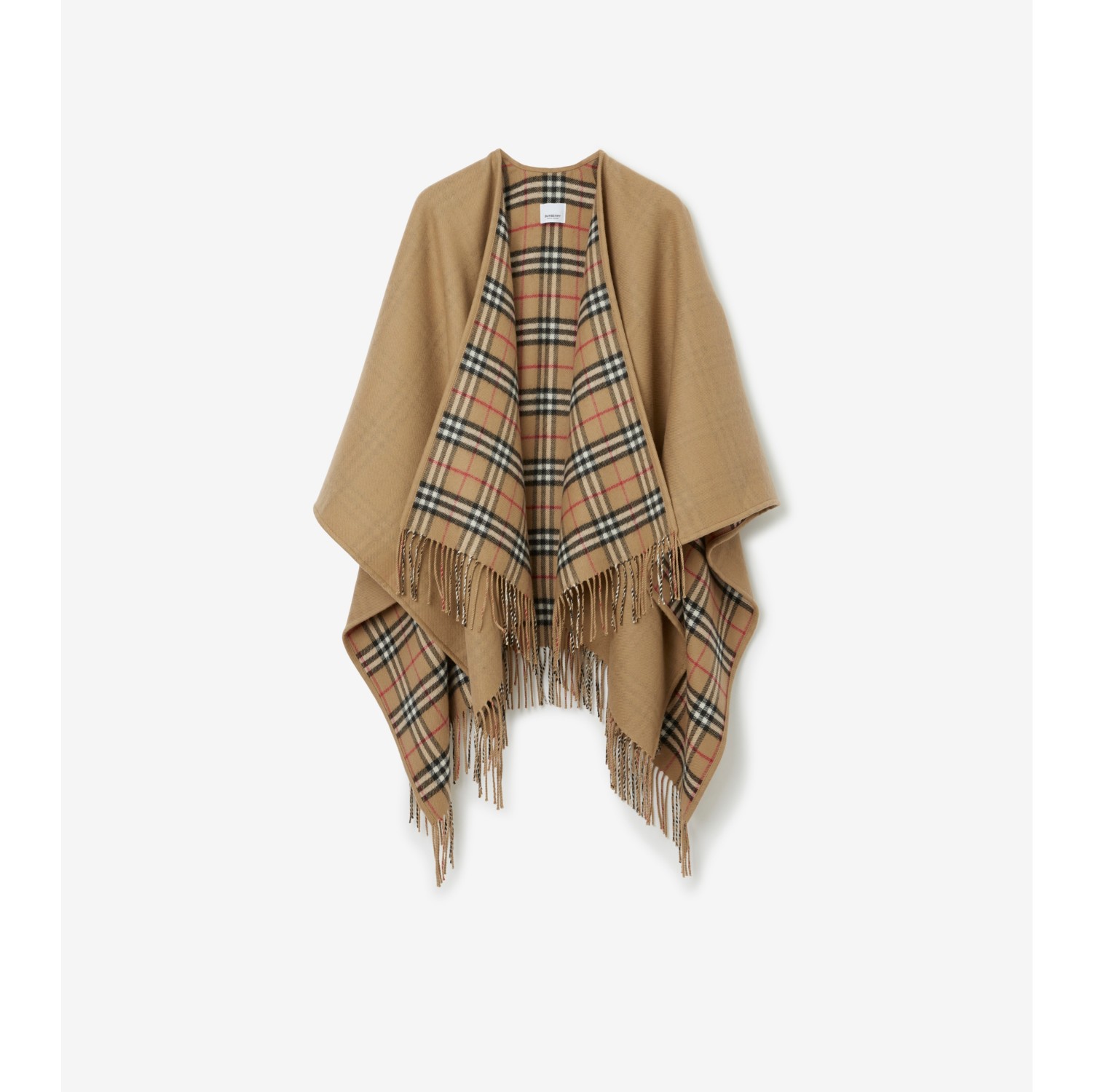 Grey Check reversible wool shawl, Burberry