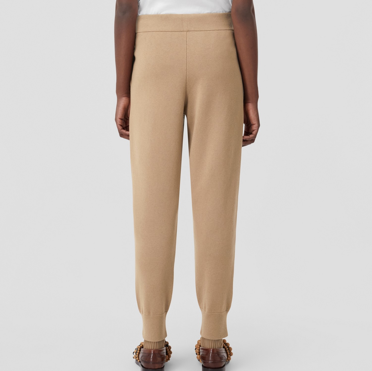 Custom Fit Monogram Motif Cashmere Blend Jogging Pants in Camel - Women | Burberry® Official