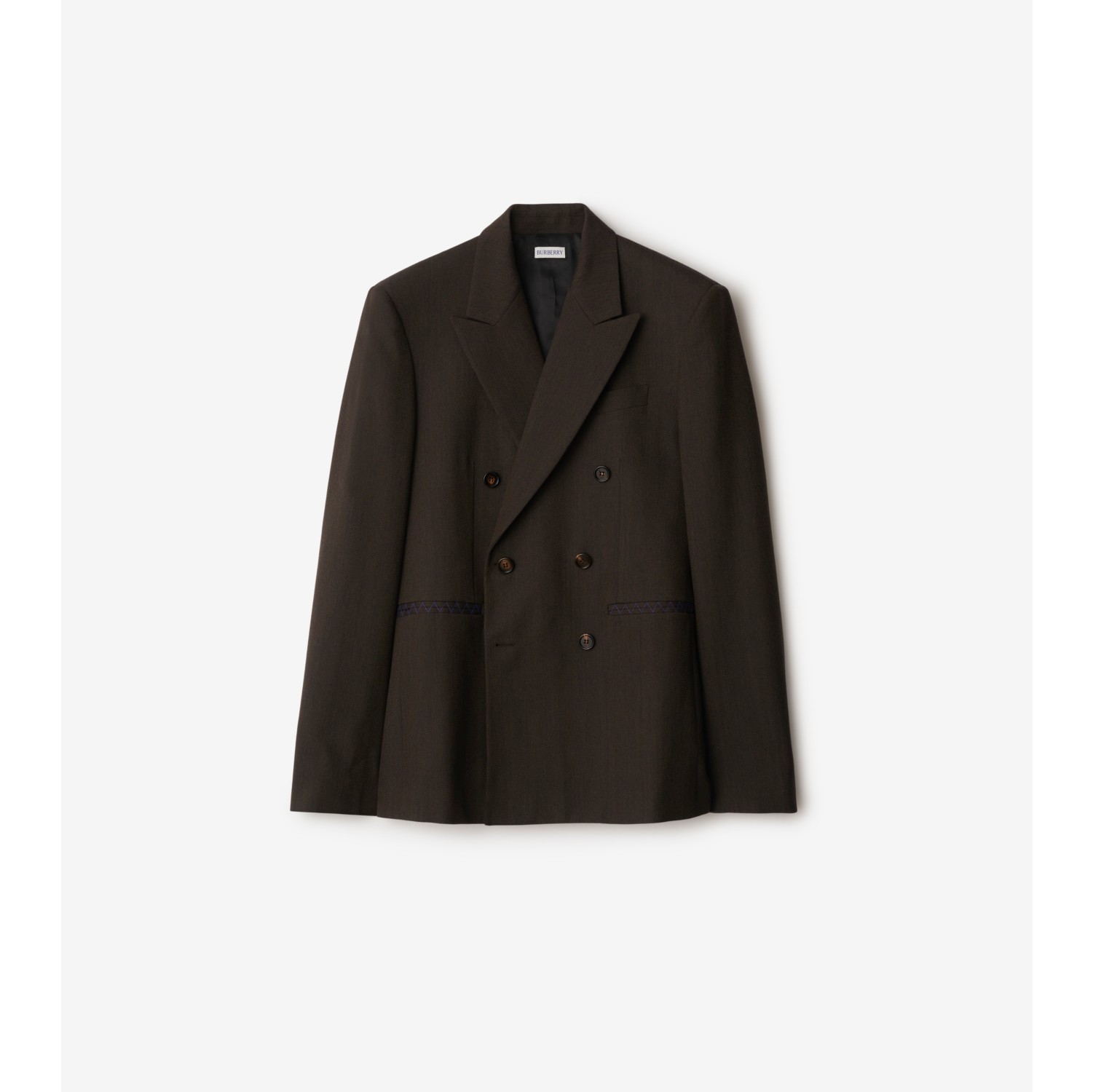 Wool Tailored Jacket in Brown black Men Burberry Official