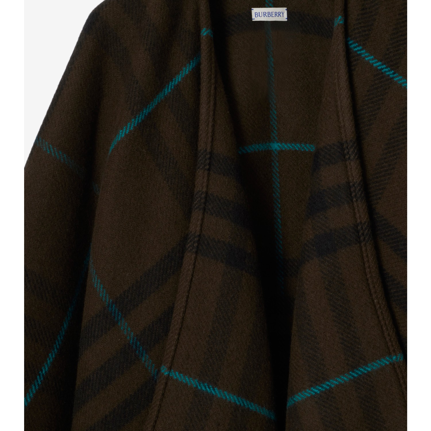 Check Wool Cashmere Cape