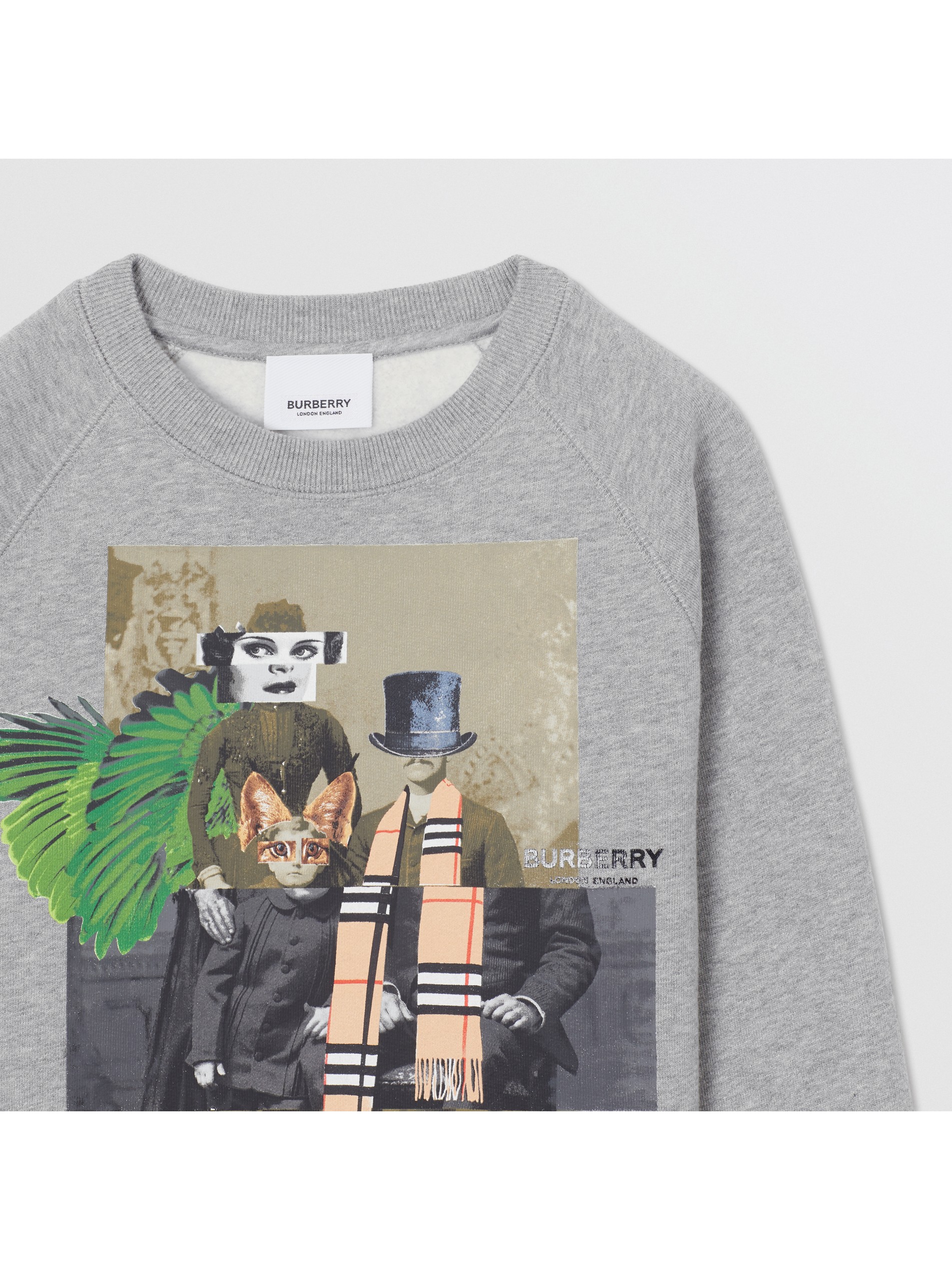 拼贴印花棉质混纺运动衫