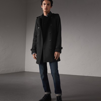 Wool Cashmere Trench Coat in Black - Men | Burberry United States