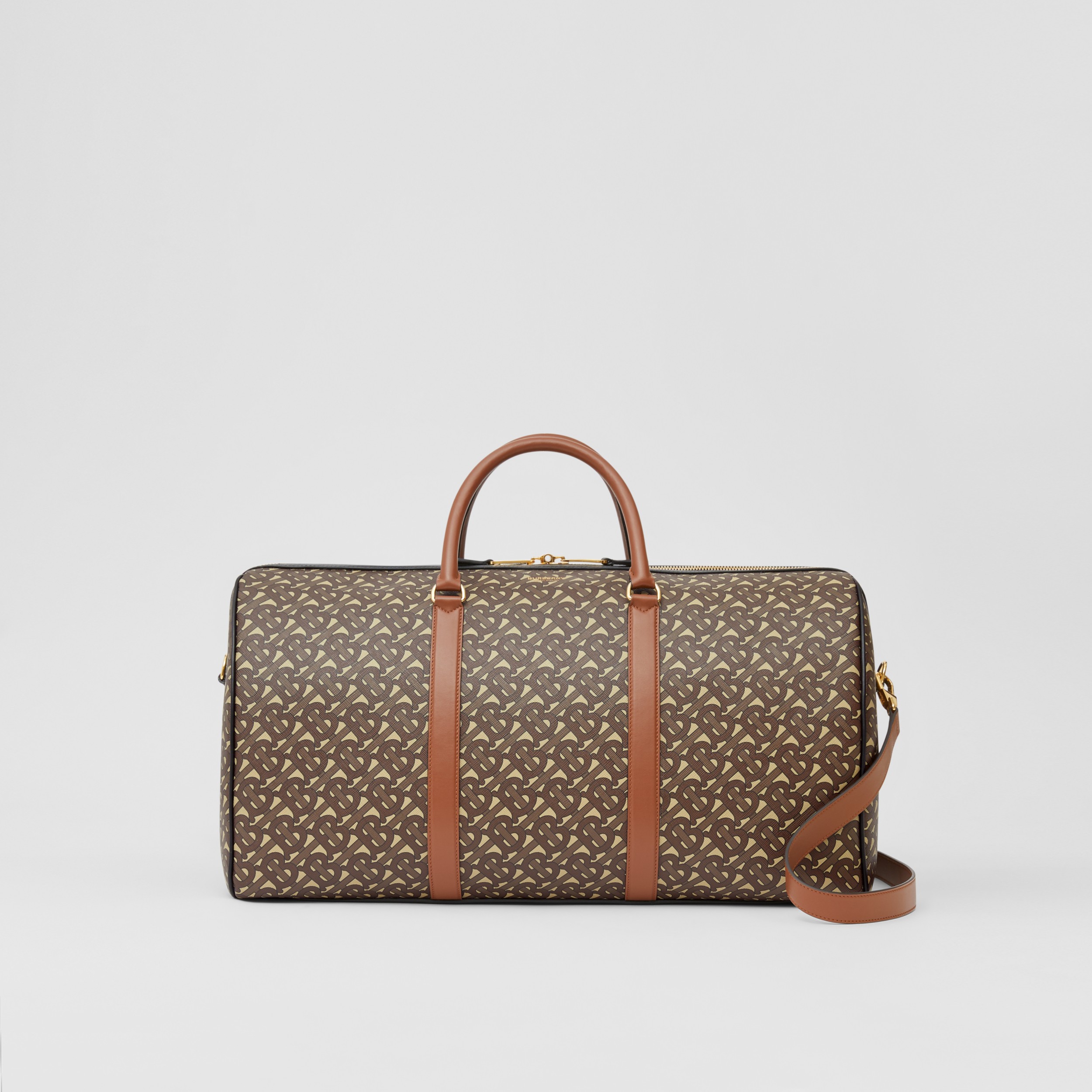 Monogram Print E-canvas and Leather Holdall in Bridle Brown - Men ...