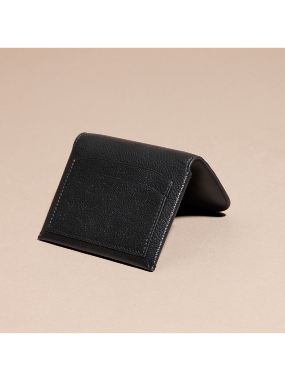 Leather Coin Case with Removable Card Compartment in Black - Women ...