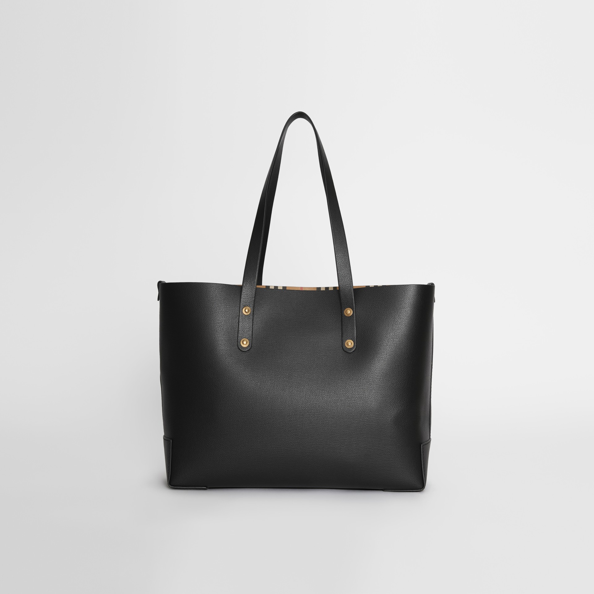 Small Embossed Crest Leather Tote in Black - Women | Burberry United States